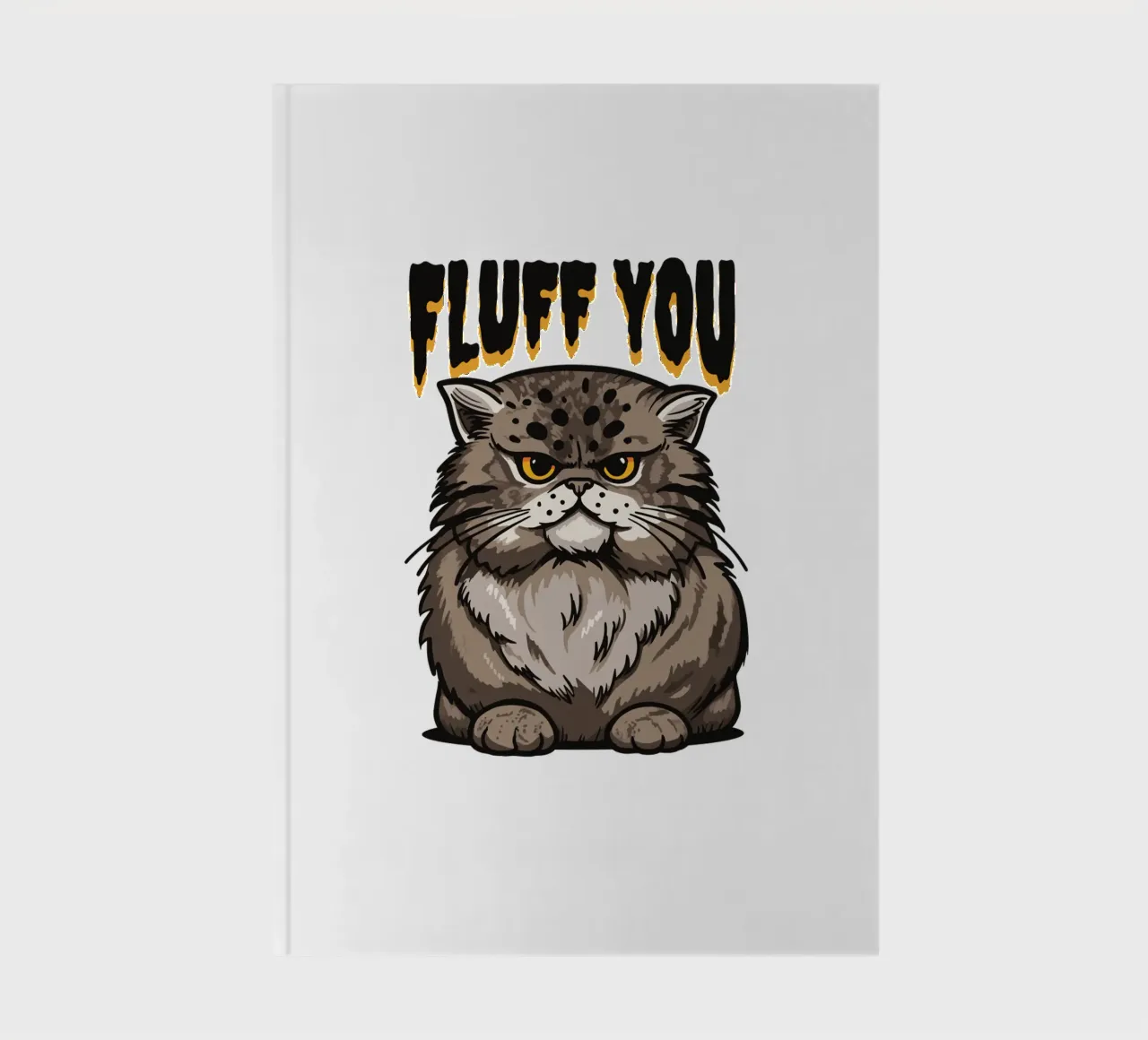 angry fluffy cat. notebook by 🥝 KIWI STORE