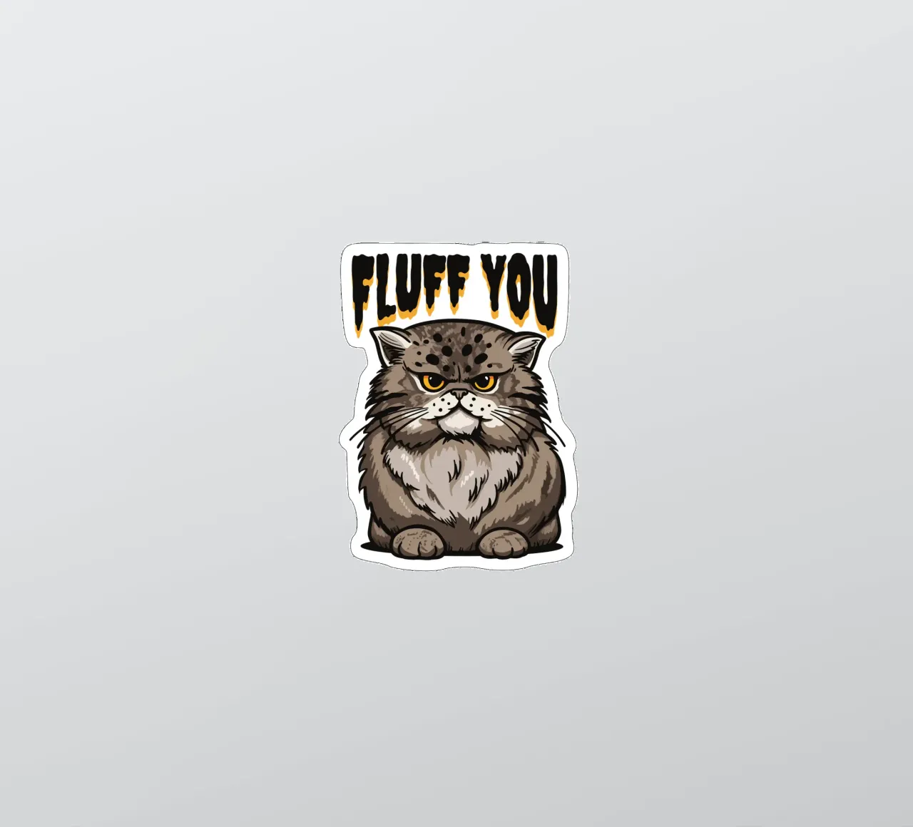 angry fluffy cat. sticker by 🥝 KIWI STORE