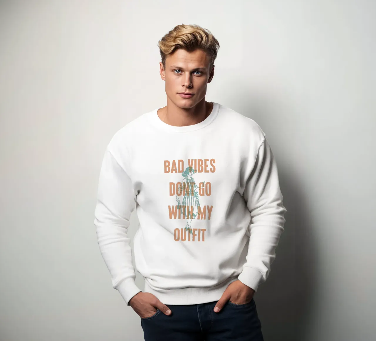 Las malas vibraciones no van con mi atuendo sudadera de Vintagrafica