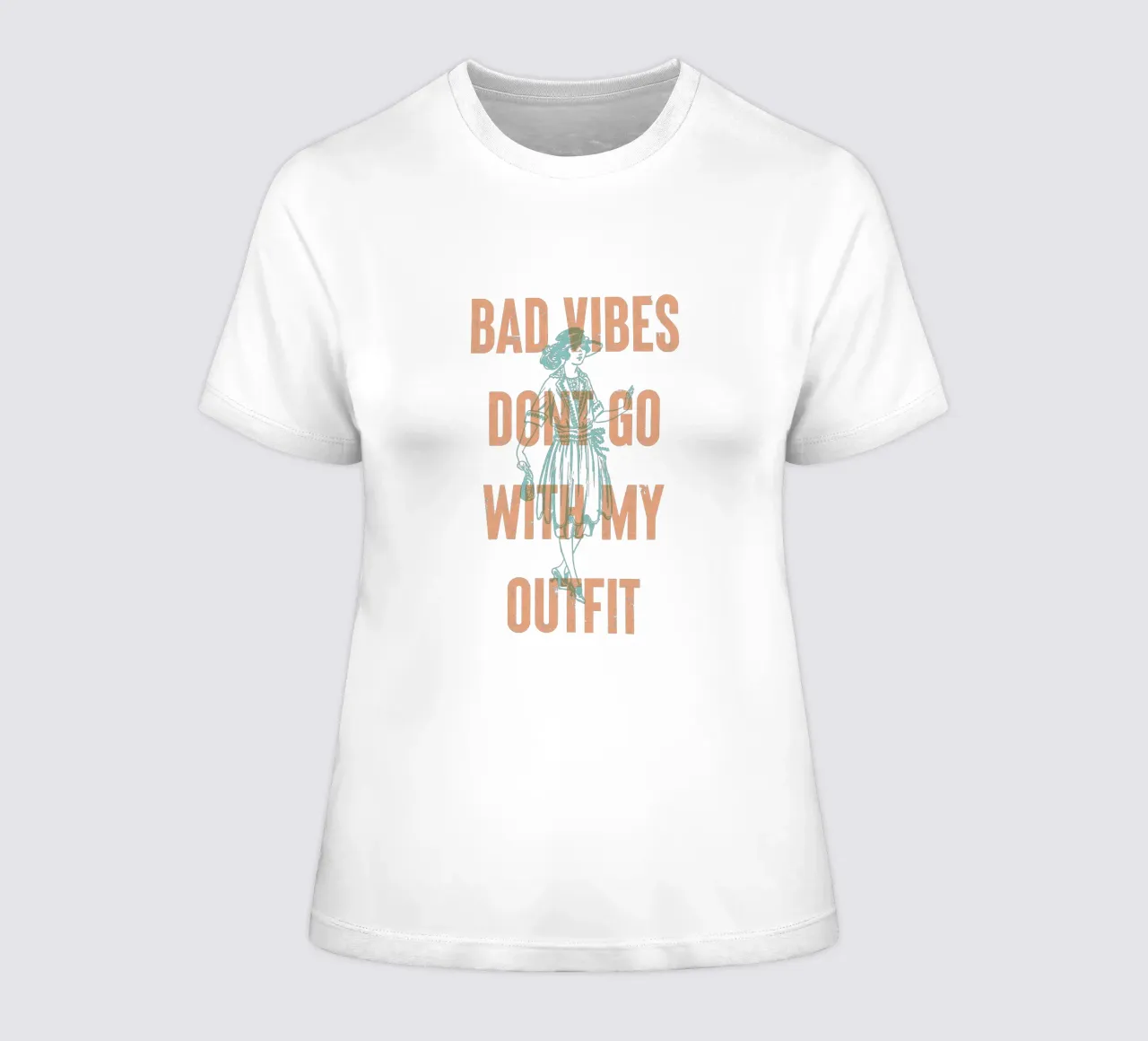 Le cattive vibrazioni non si abbinano al mio abbigliamento t-shirt da donna da Vintagrafica