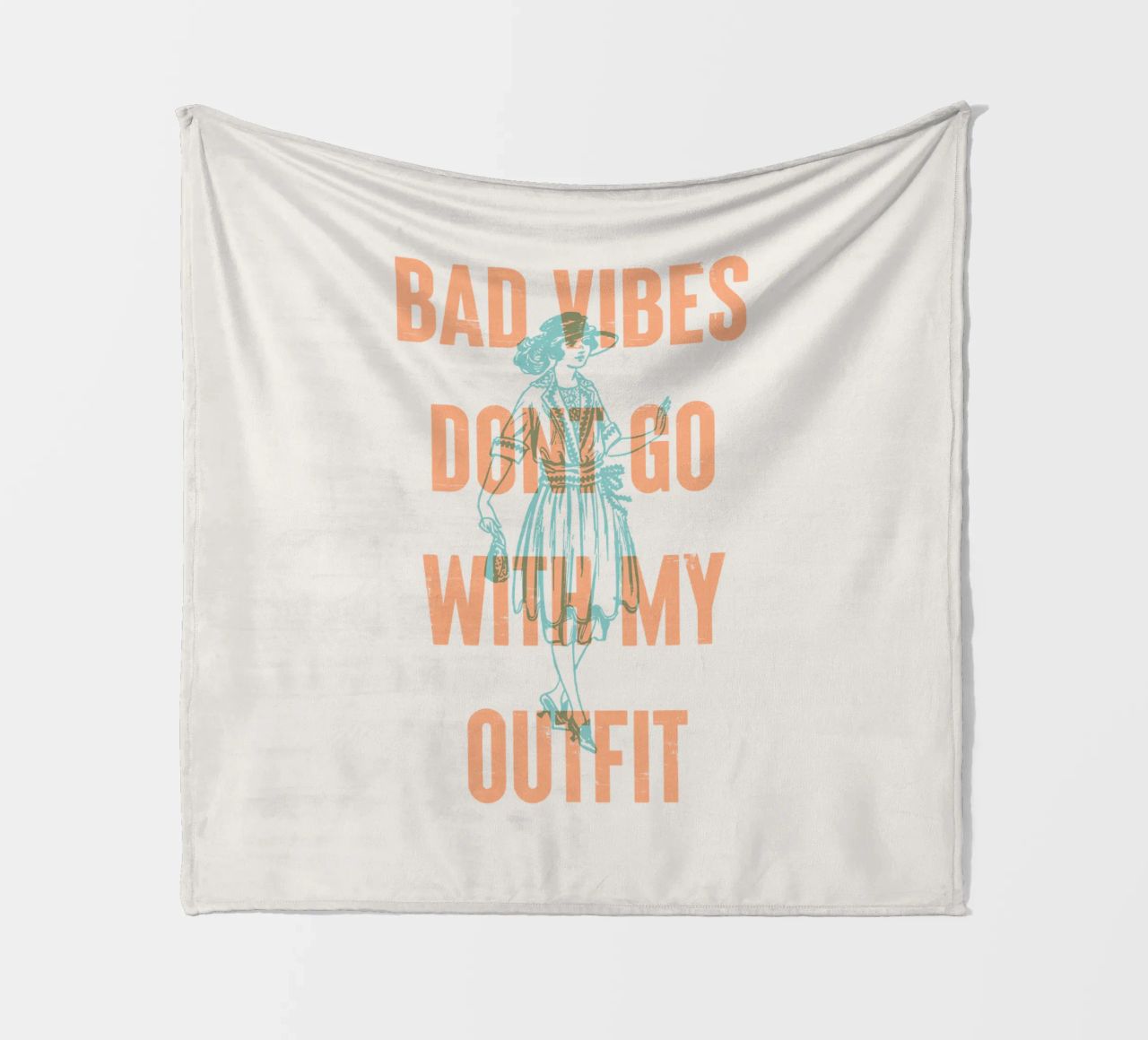 Bad Vibes passen nicht zu meinem Outfit Fleecedecke von Vintagrafica