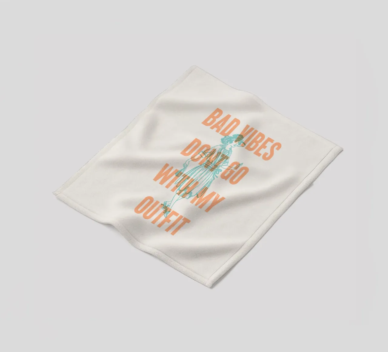 Bad Vibes Dont Go With My Outfit fleece blanket by Vintagrafica