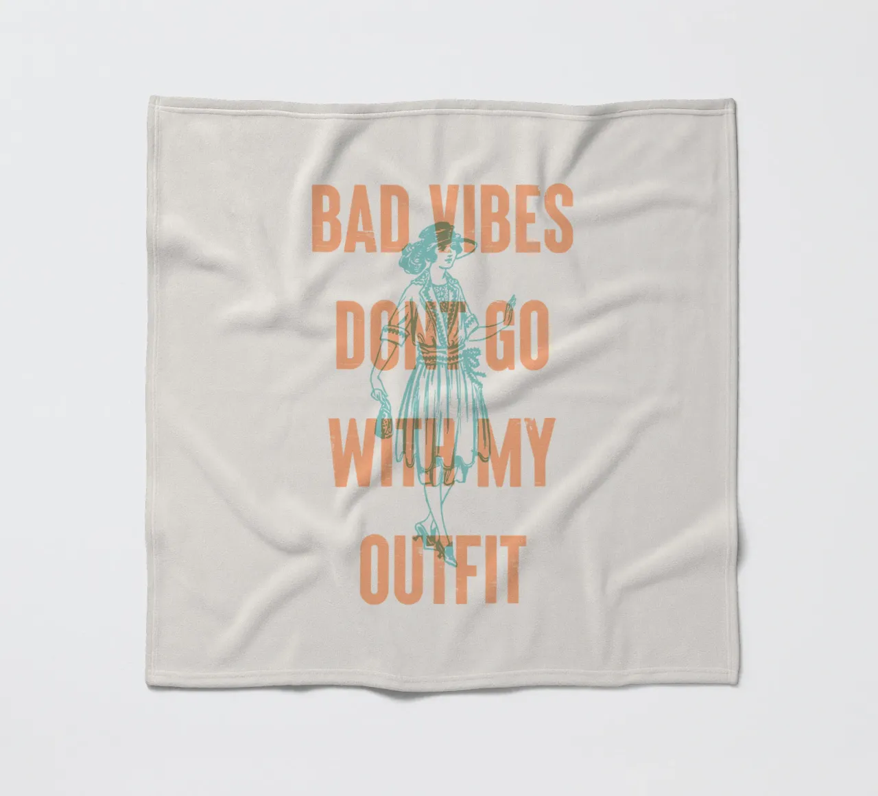 Slechte vibraties passen niet bij mijn outfit fleecedeken van Vintagrafica