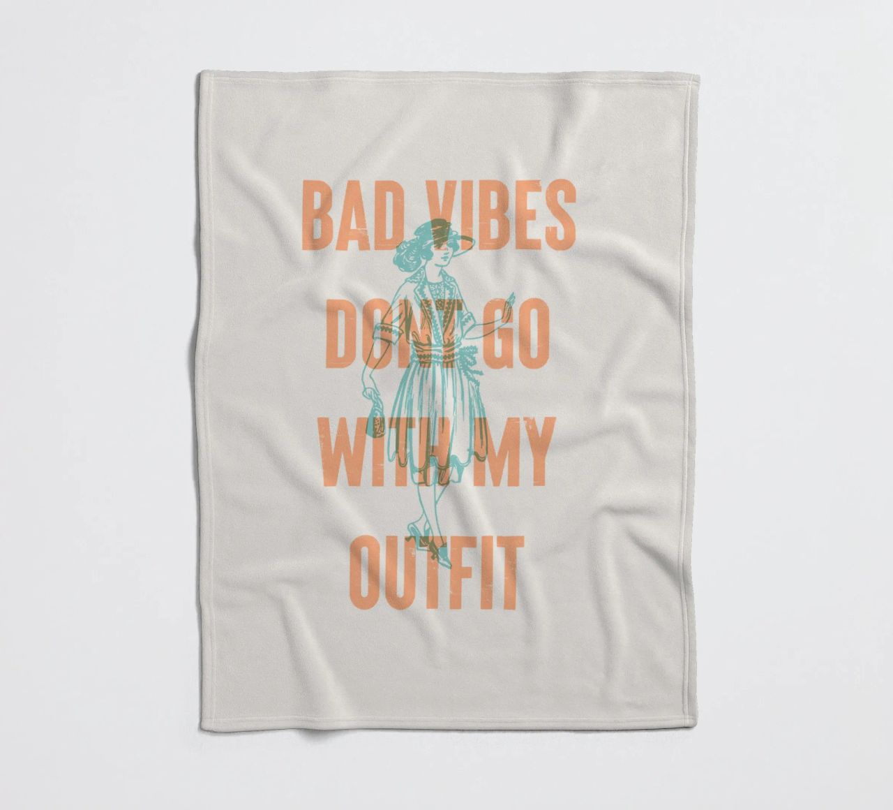 Bad Vibes passen nicht zu meinem Outfit Fleecedecke von Vintagrafica