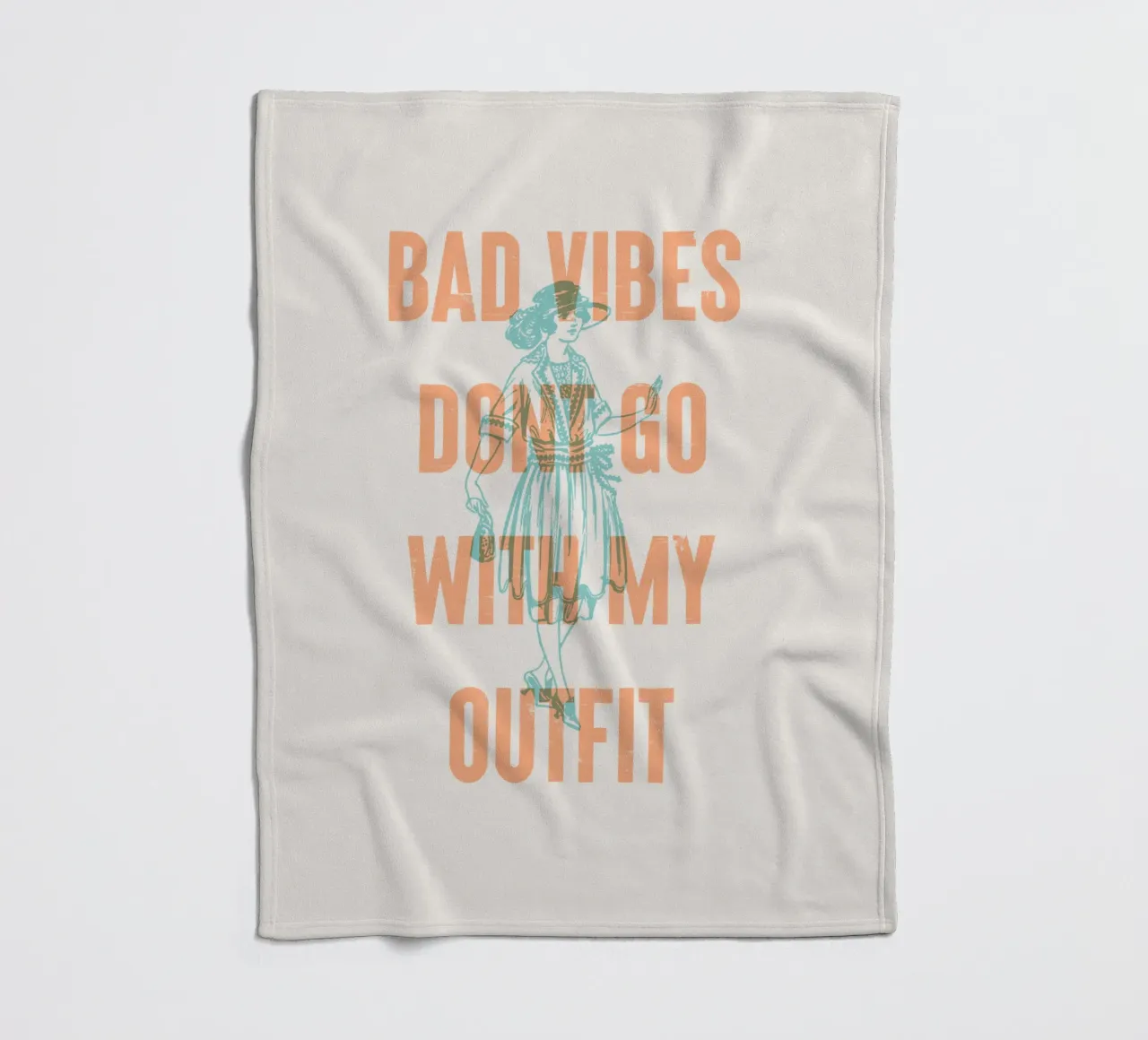 Slechte vibraties passen niet bij mijn outfit fleecedeken van Vintagrafica