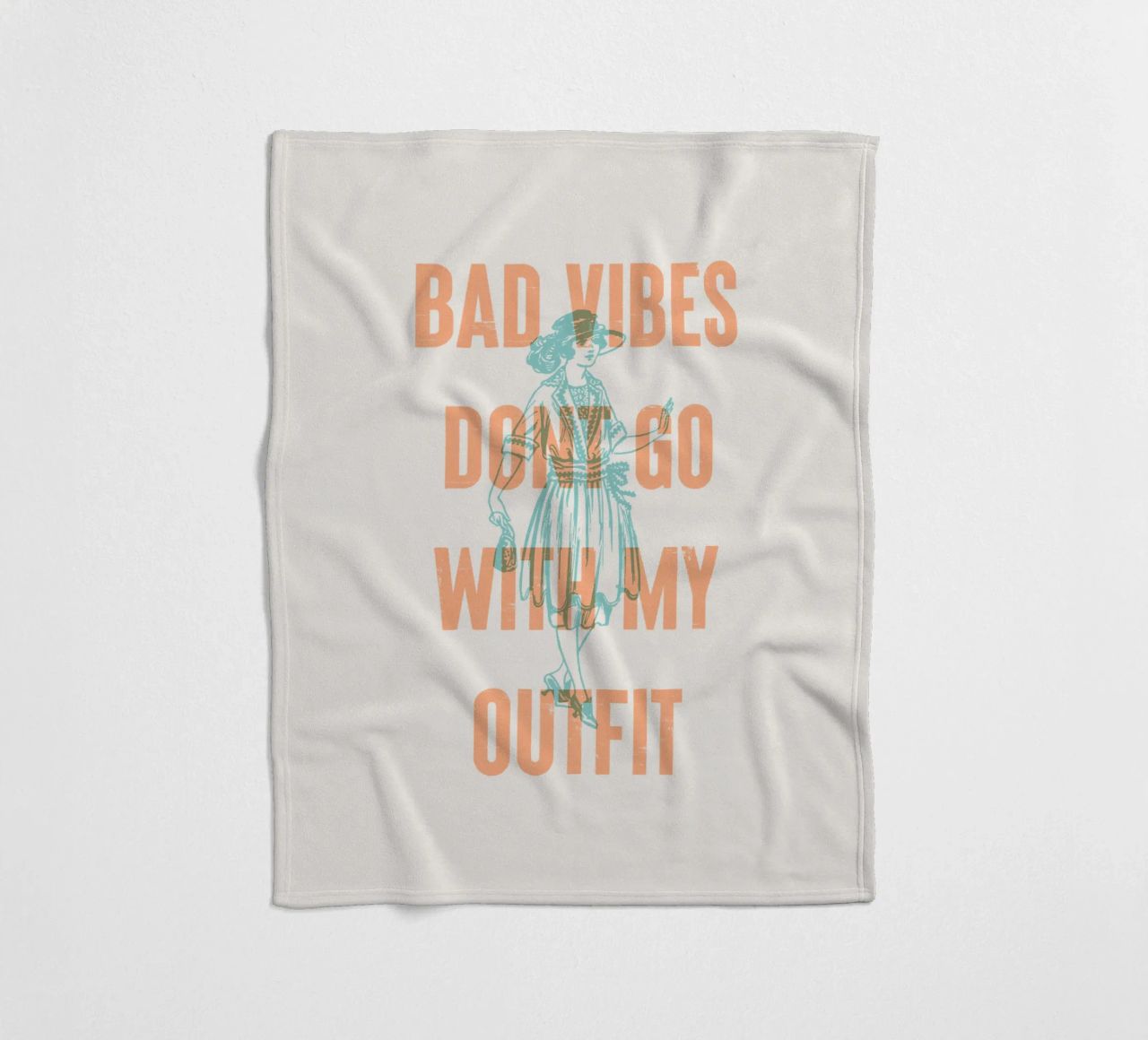 Bad Vibes passen nicht zu meinem Outfit Fleecedecke von Vintagrafica