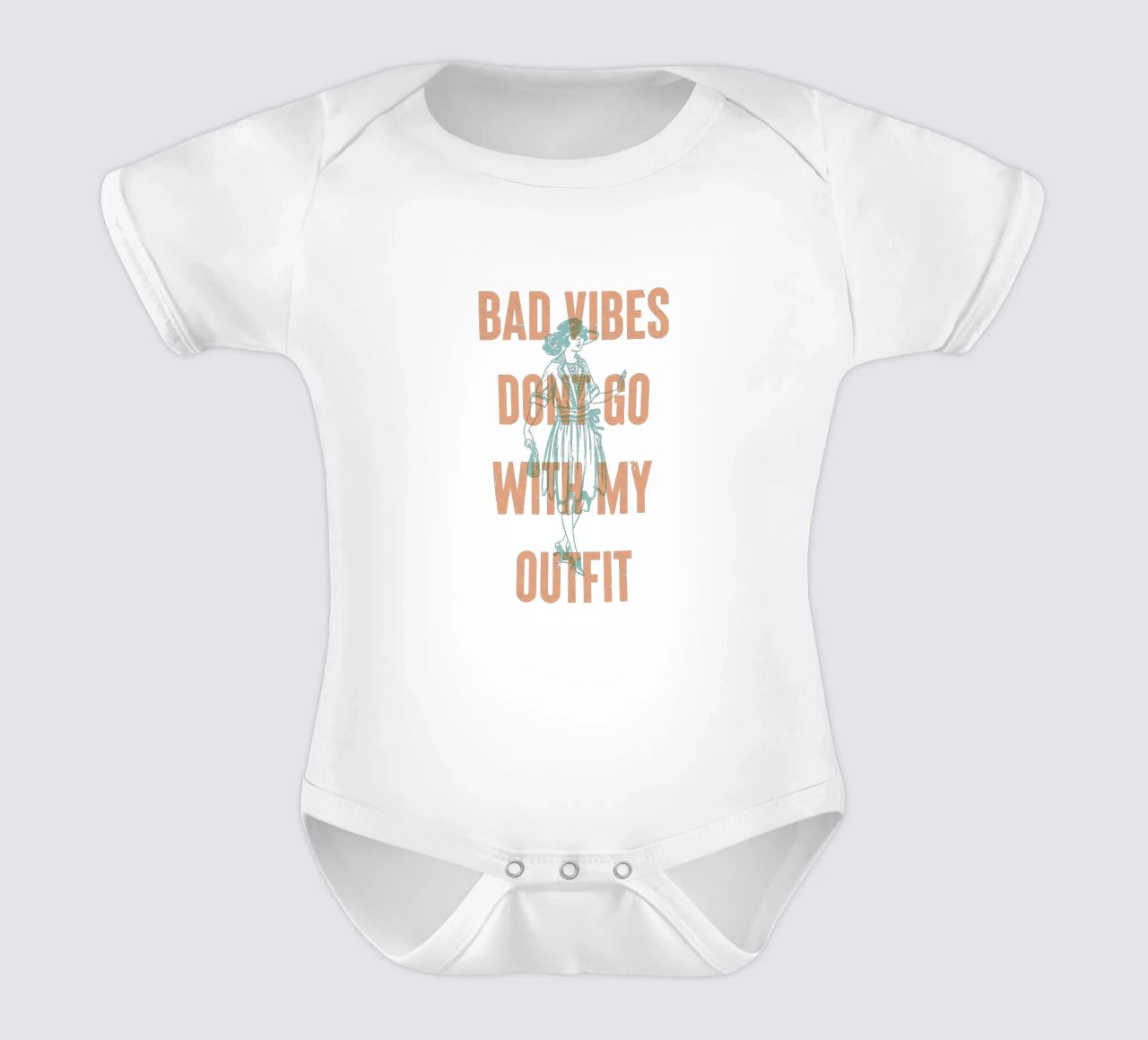 Bad Vibes passen nicht zu meinem Outfit Kurzarm Babybody von Vintagrafica