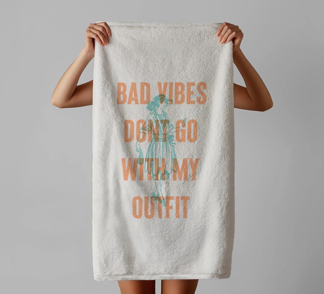 Bad Vibes passen nicht zu meinem Outfit Handtuch von Vintagrafica
