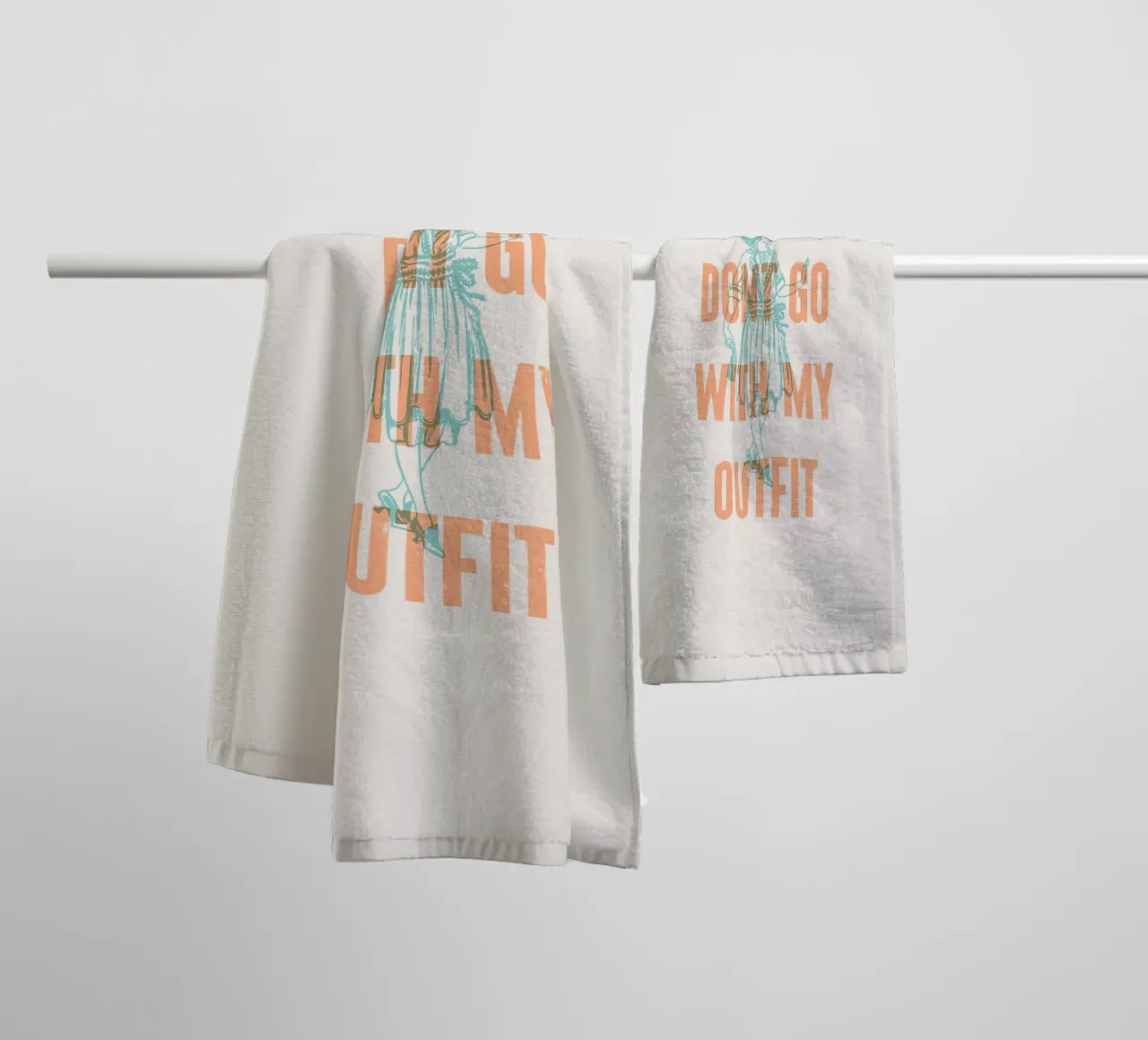 Bad Vibes Dont Go With My Outfit towel by Vintagrafica