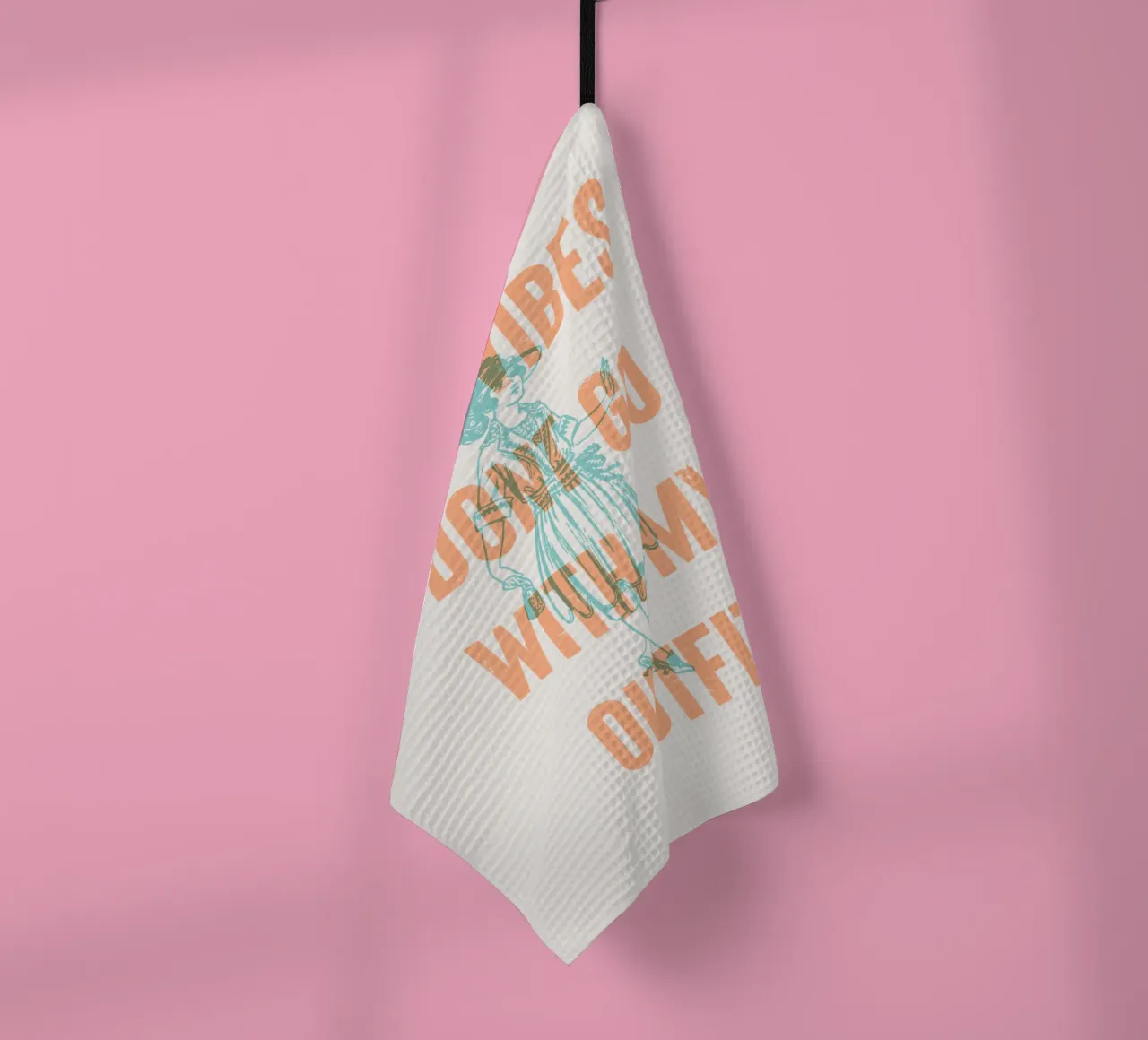 Bad Vibes Dont Go With My Outfit tea towel by Vintagrafica