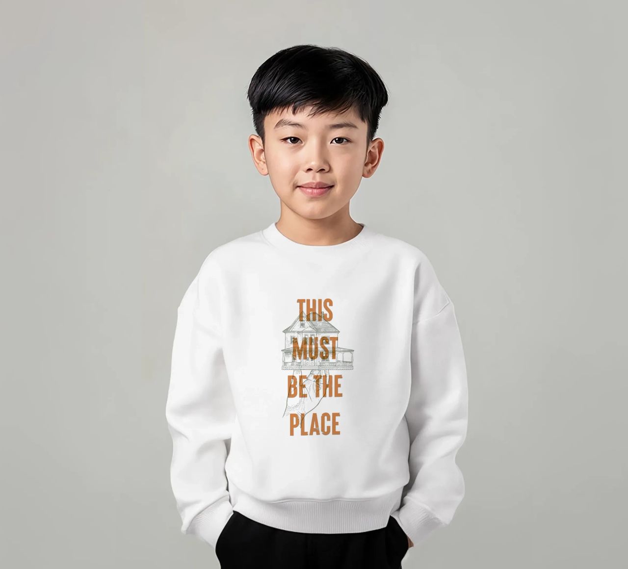 Questo deve essere il posto giusto felpa bambino da Vintagrafica