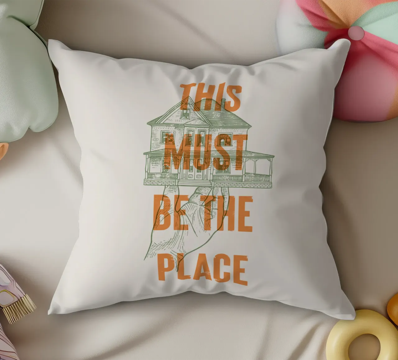 Questo deve essere il posto giusto cuscino da Vintagrafica