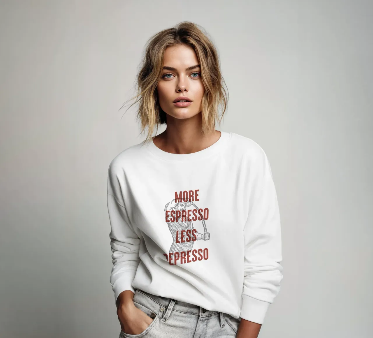 More Espresso Less Depresso felpa da Vintagrafica