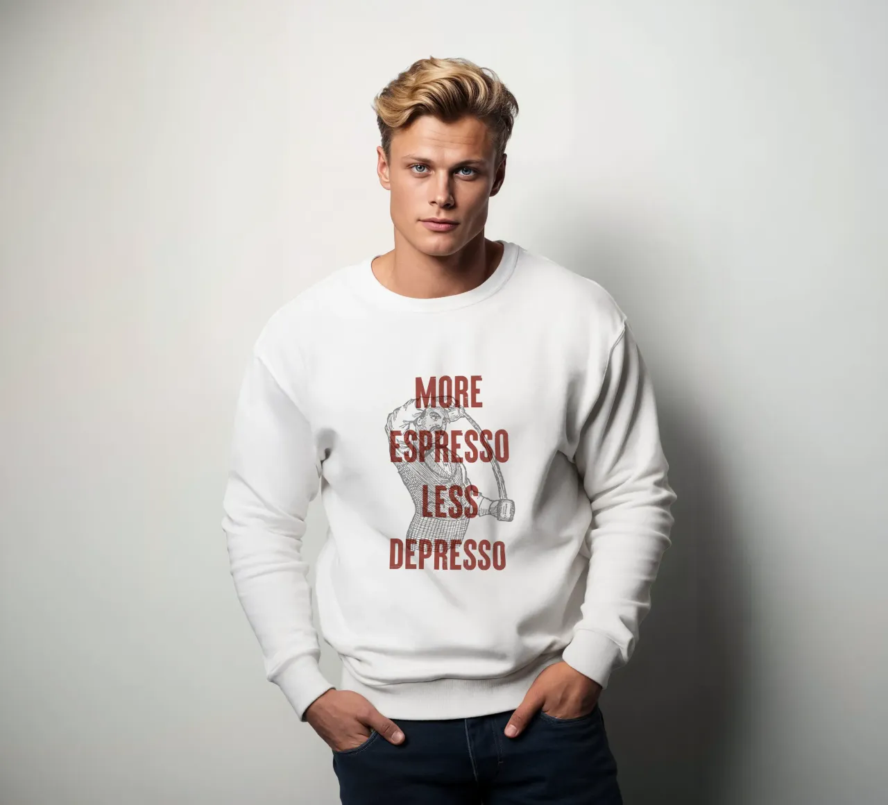 More Espresso Less Depresso felpa da Vintagrafica