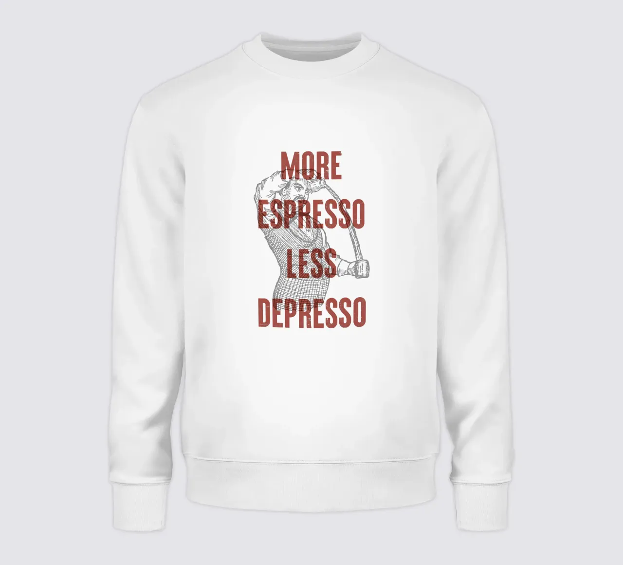 More Espresso Less Depresso felpa da Vintagrafica