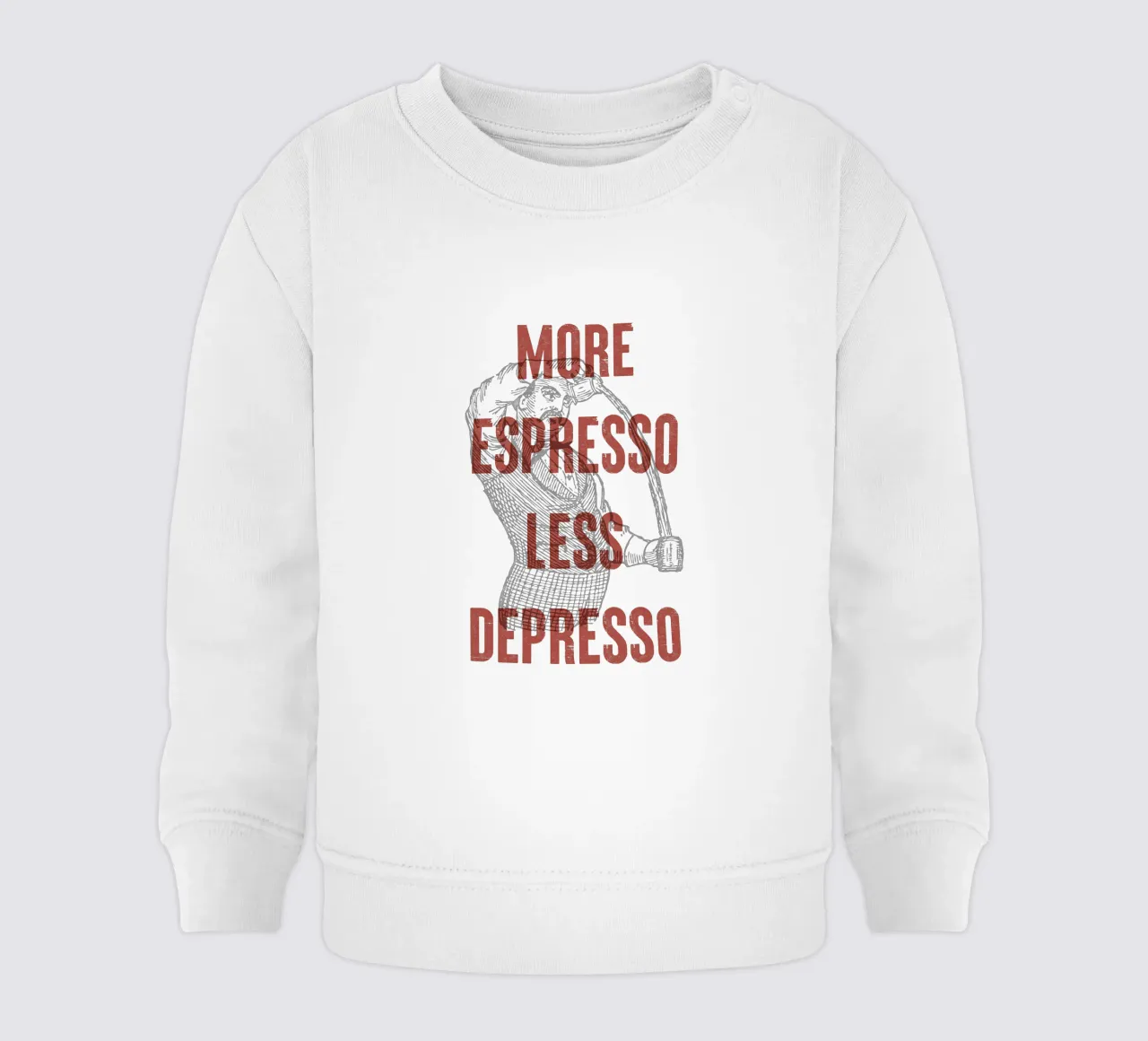 More Espresso Less Depresso felpa neonato da Vintagrafica