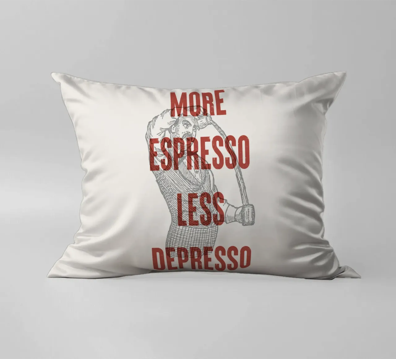 More Espresso Less Depresso cuscino da Vintagrafica