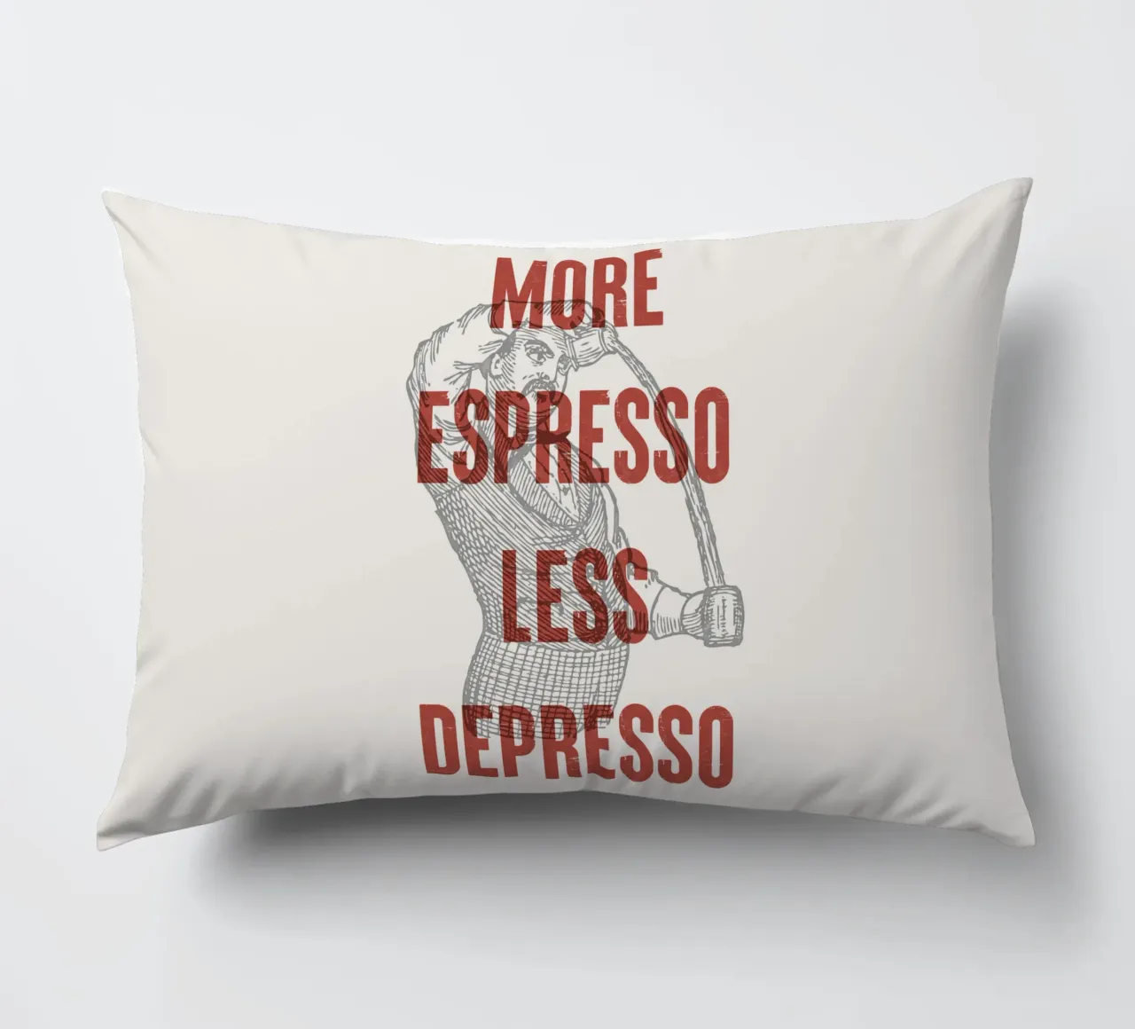 More Espresso Less Depresso cuscino da Vintagrafica