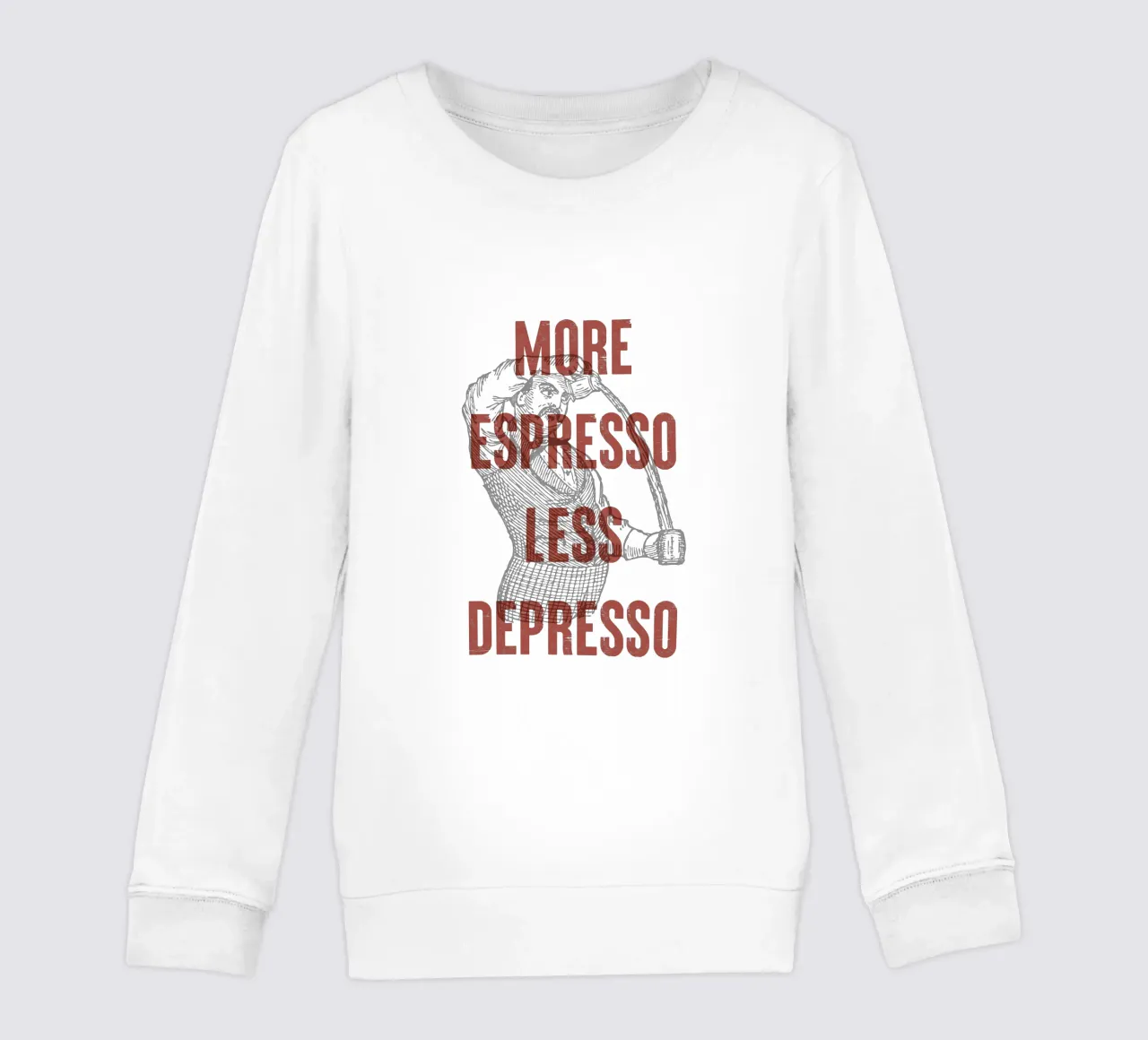More Espresso Less Depresso felpa bambino da Vintagrafica