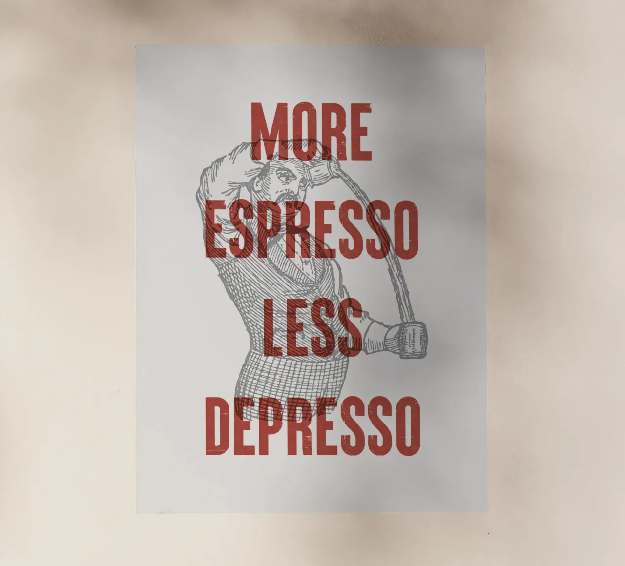 More Espresso Less Depresso pellicola backlit da Vintagrafica