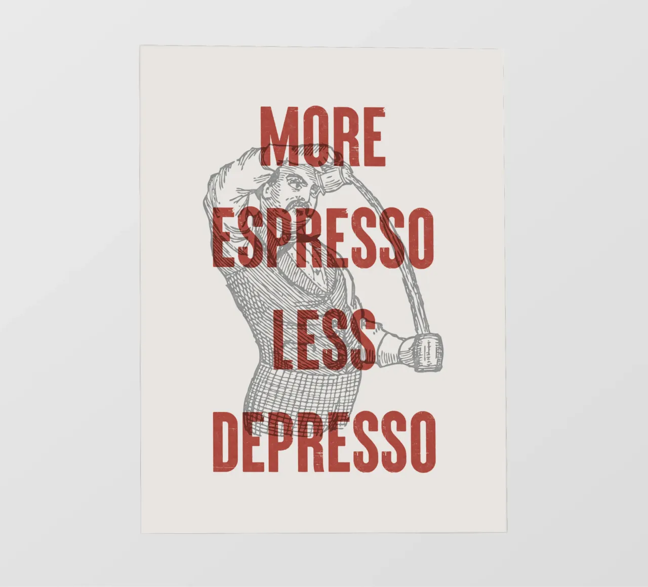 More Espresso Less Depresso telo in pvc da Vintagrafica