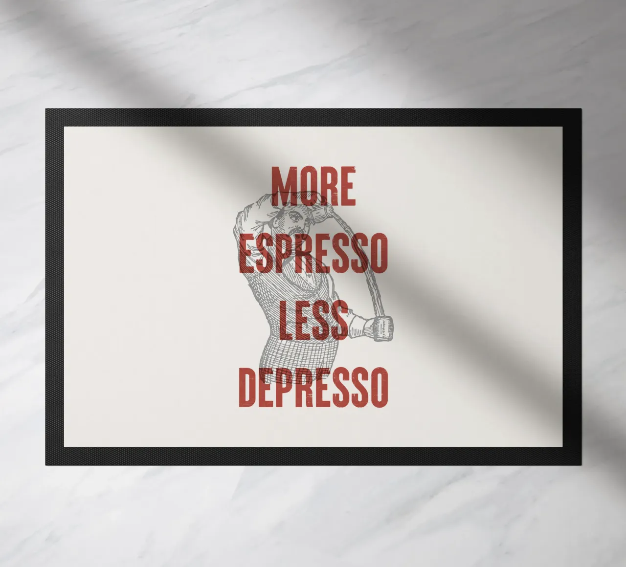 More Espresso Less Depresso zerbino da Vintagrafica