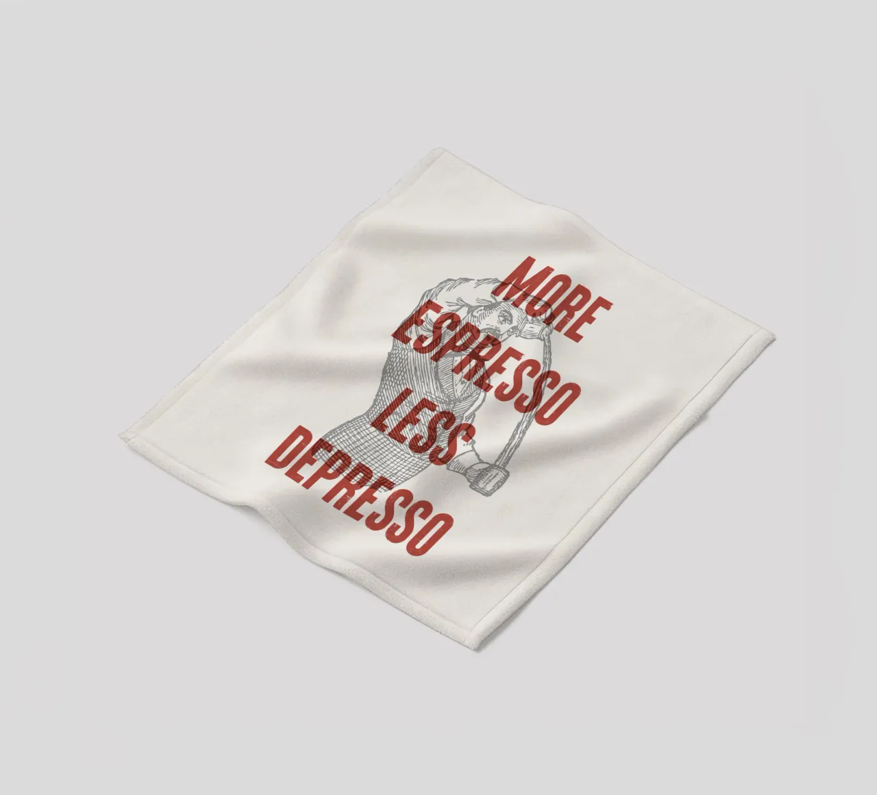 More Espresso Less Depresso coperta in pile da Vintagrafica