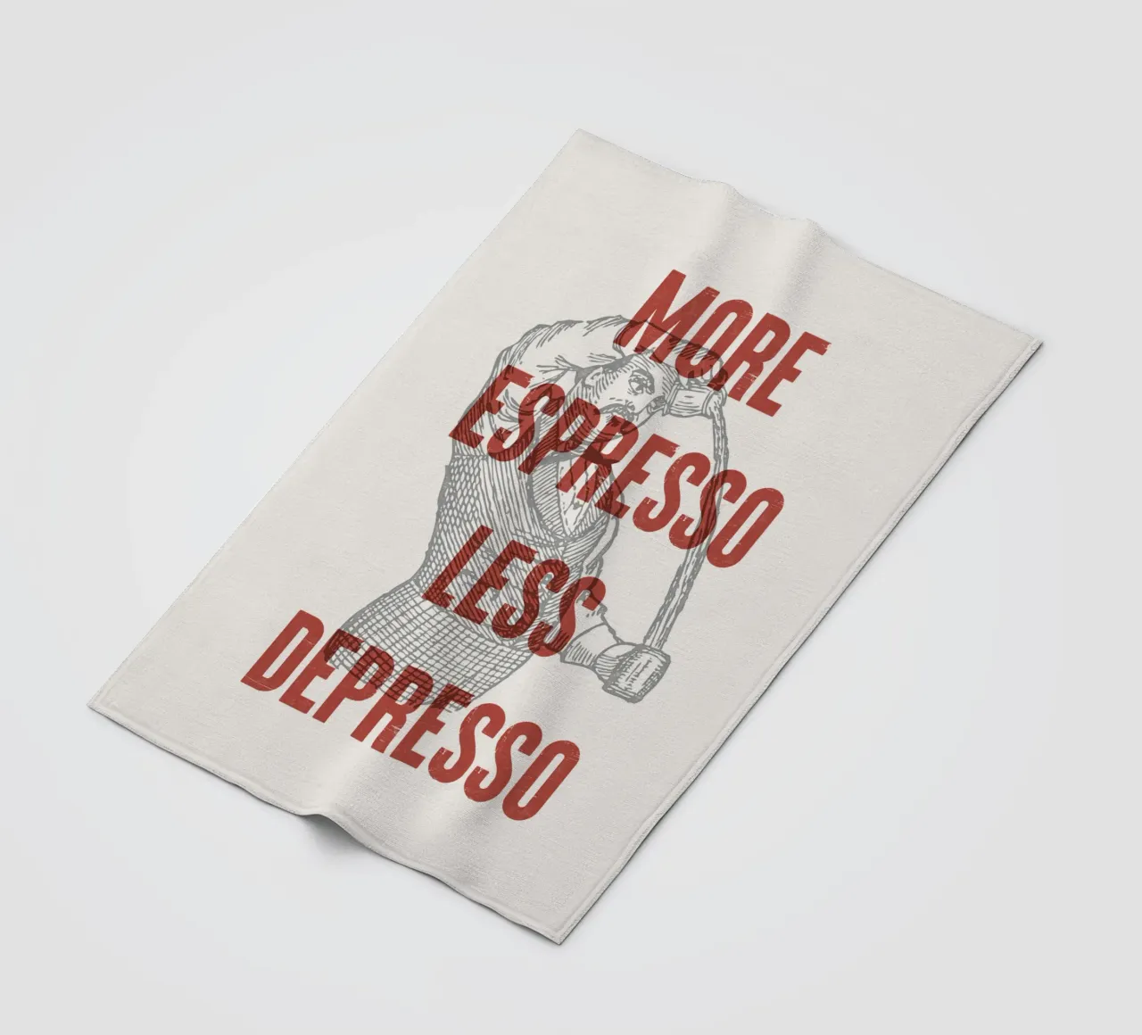 More Espresso Less Depresso coperta in pile da Vintagrafica