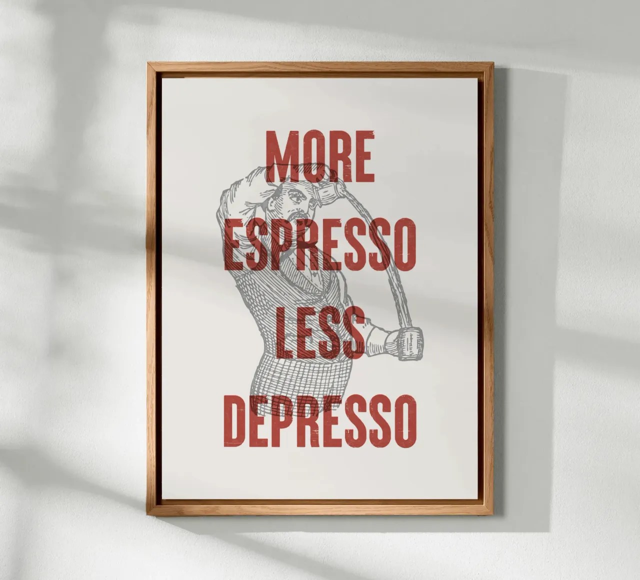 More Espresso Less Depresso alluminio dibond da Vintagrafica