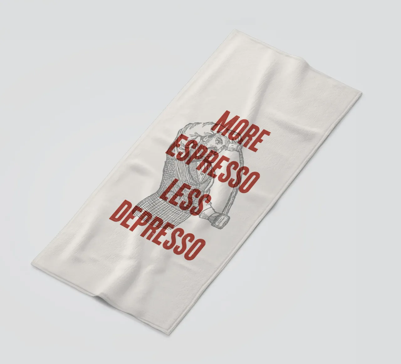 More Espresso Less Depresso telo mare da Vintagrafica