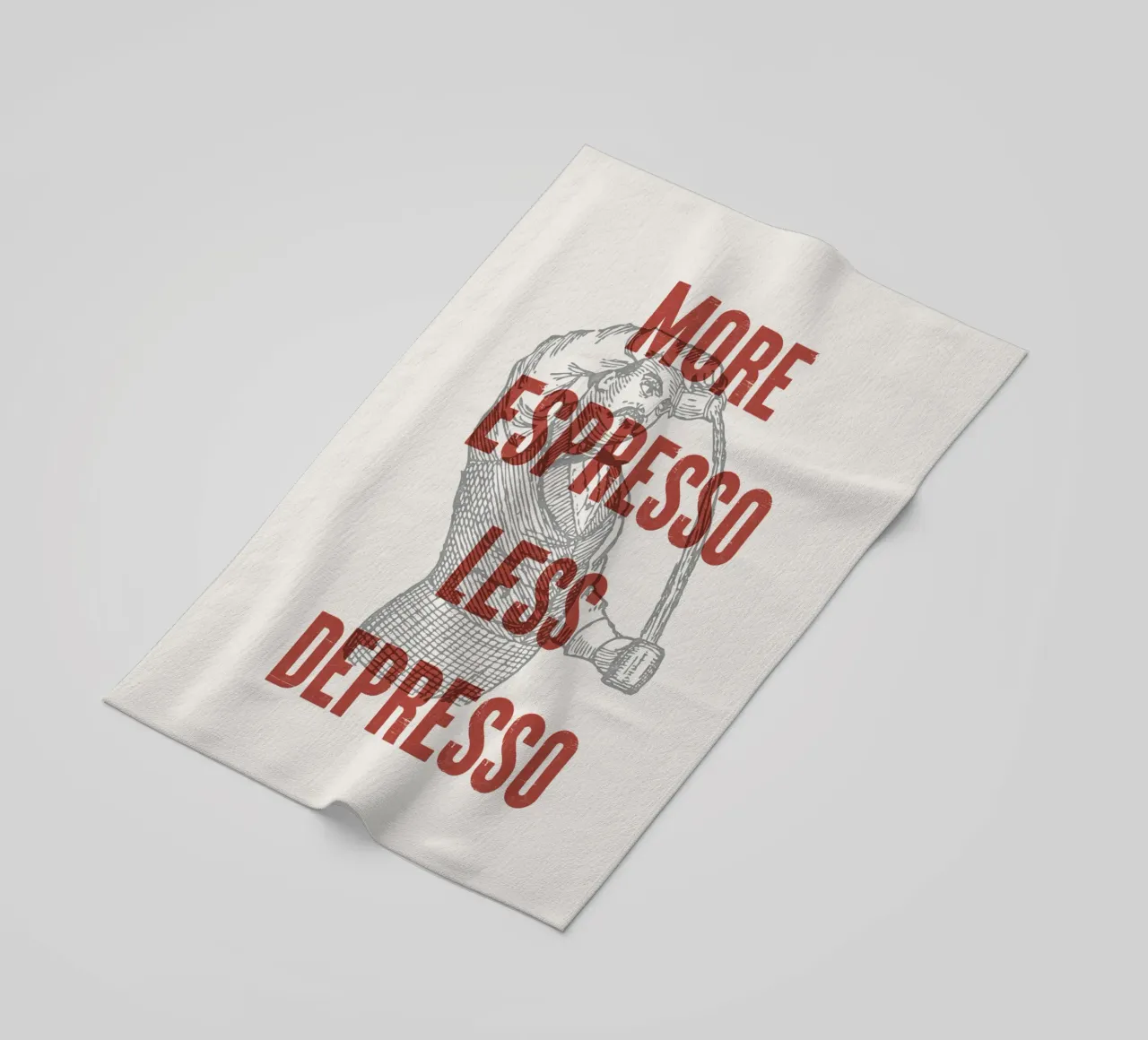More Espresso Less Depresso telo mare da Vintagrafica