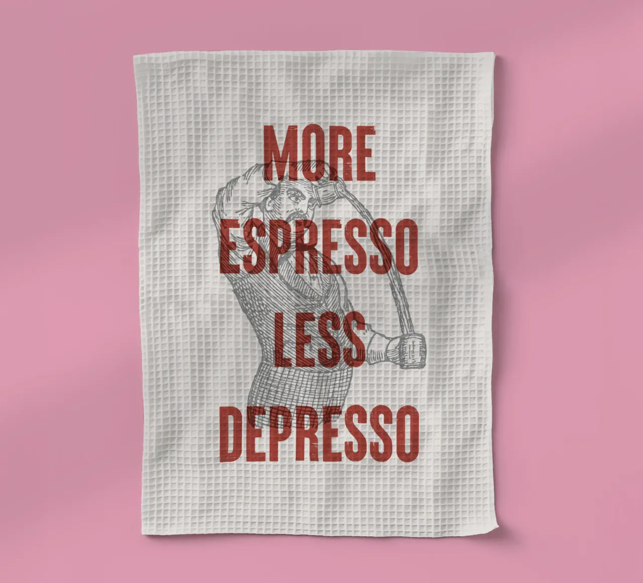 More Espresso Less Depresso canovaccio da cucina da Vintagrafica