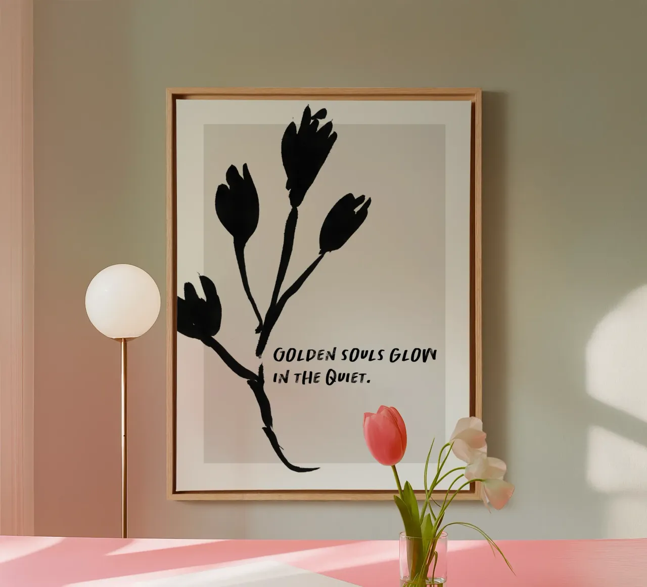 Golden Mantras No 7 canvas met Baklijst van treechild