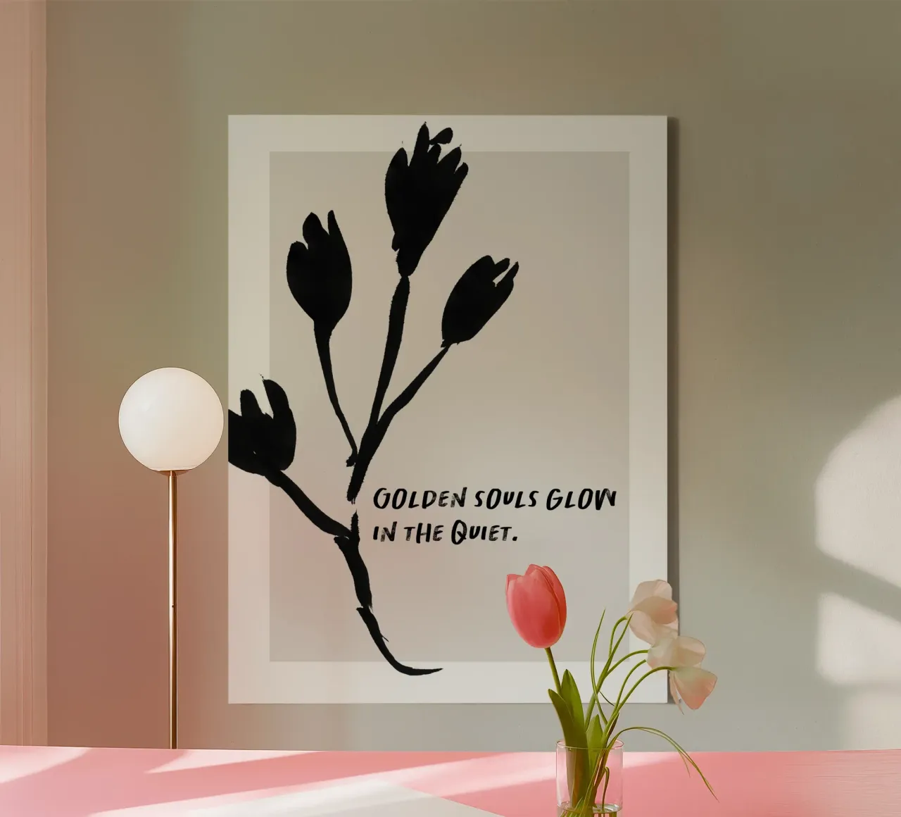 Golden Mantras No 7 canvas met Baklijst van treechild