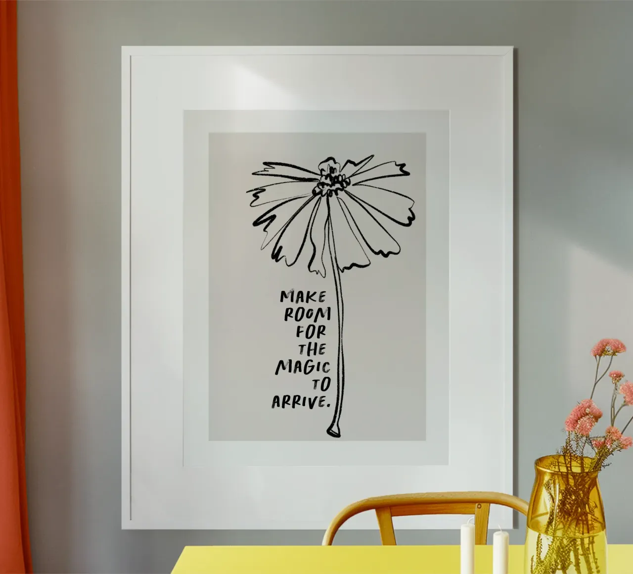 Golden Mantras No 9 poster con telaio in legno da treechild