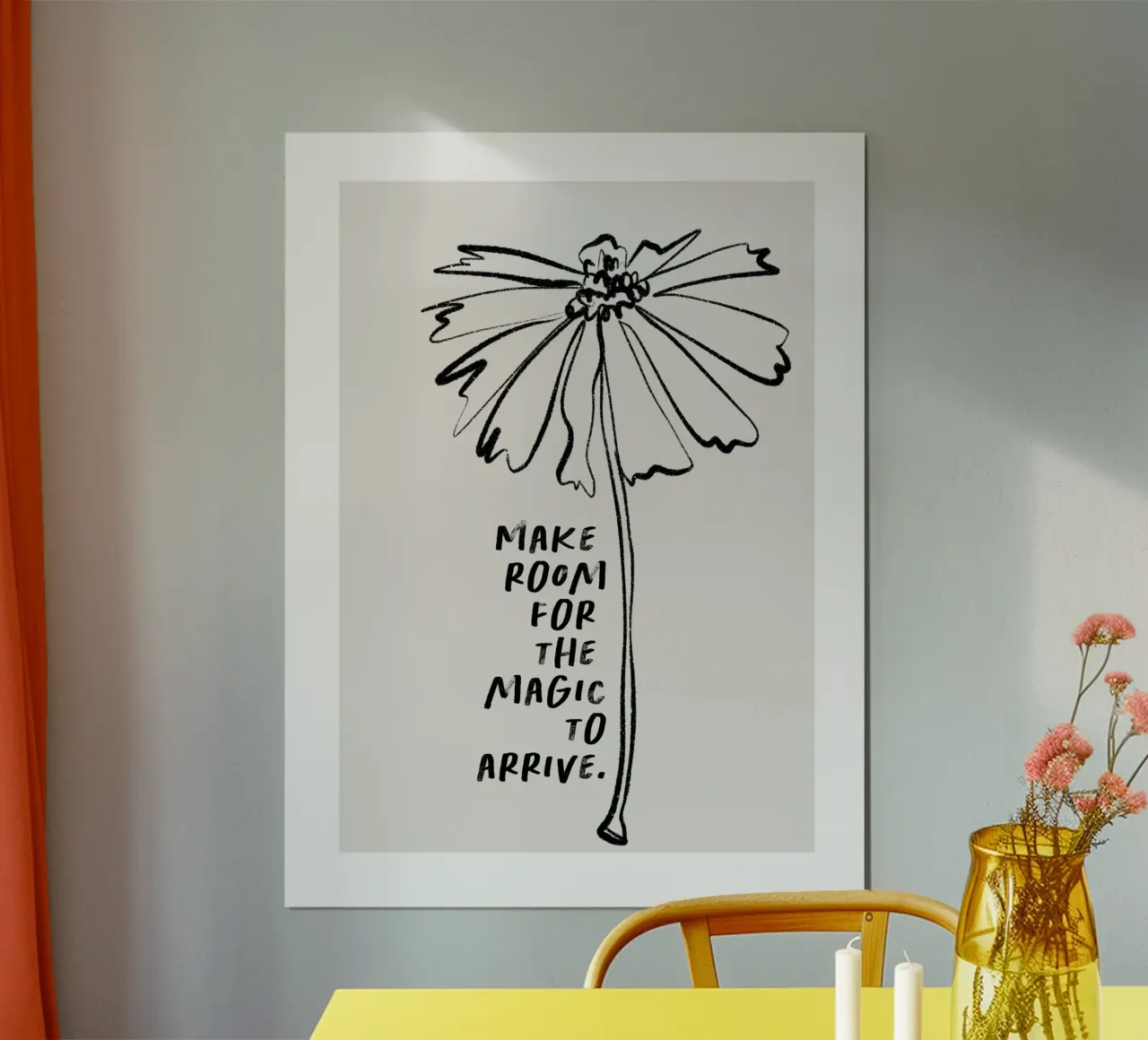 Golden Mantras No 9 poster con telaio in legno da treechild