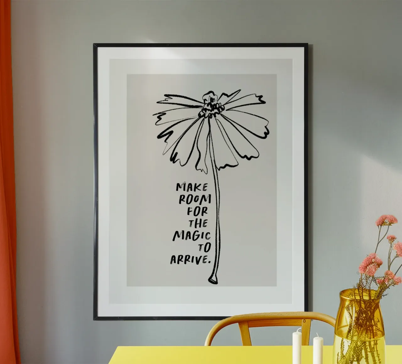 Golden Mantras No 9 poster con telaio in legno da treechild