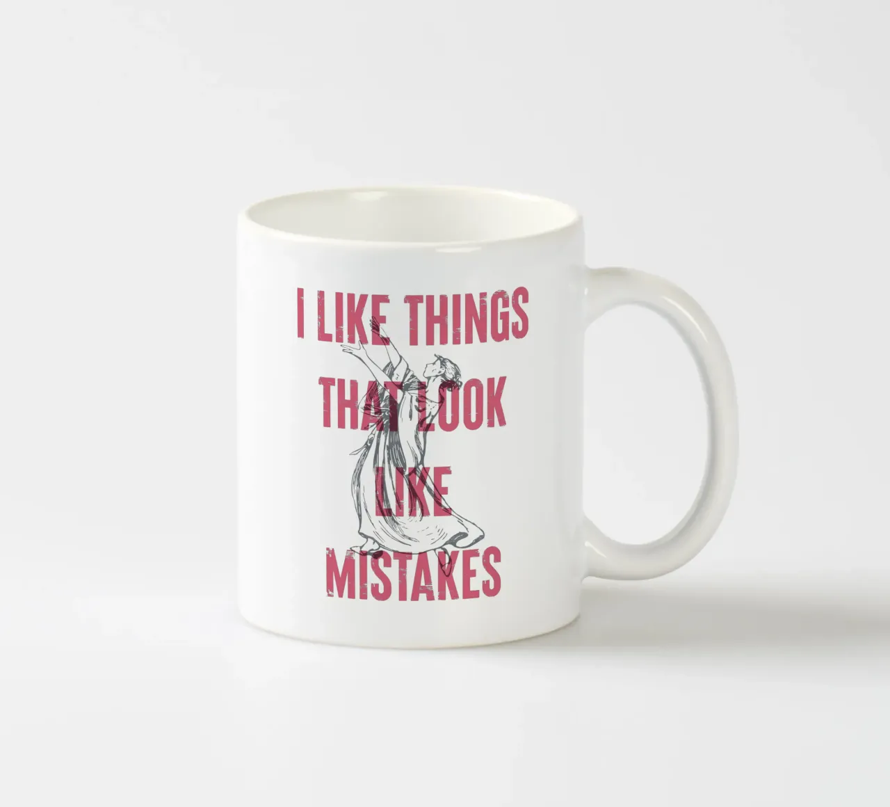 Me gustan las cosas que parecen errores taza de cerámica de Vintagrafica