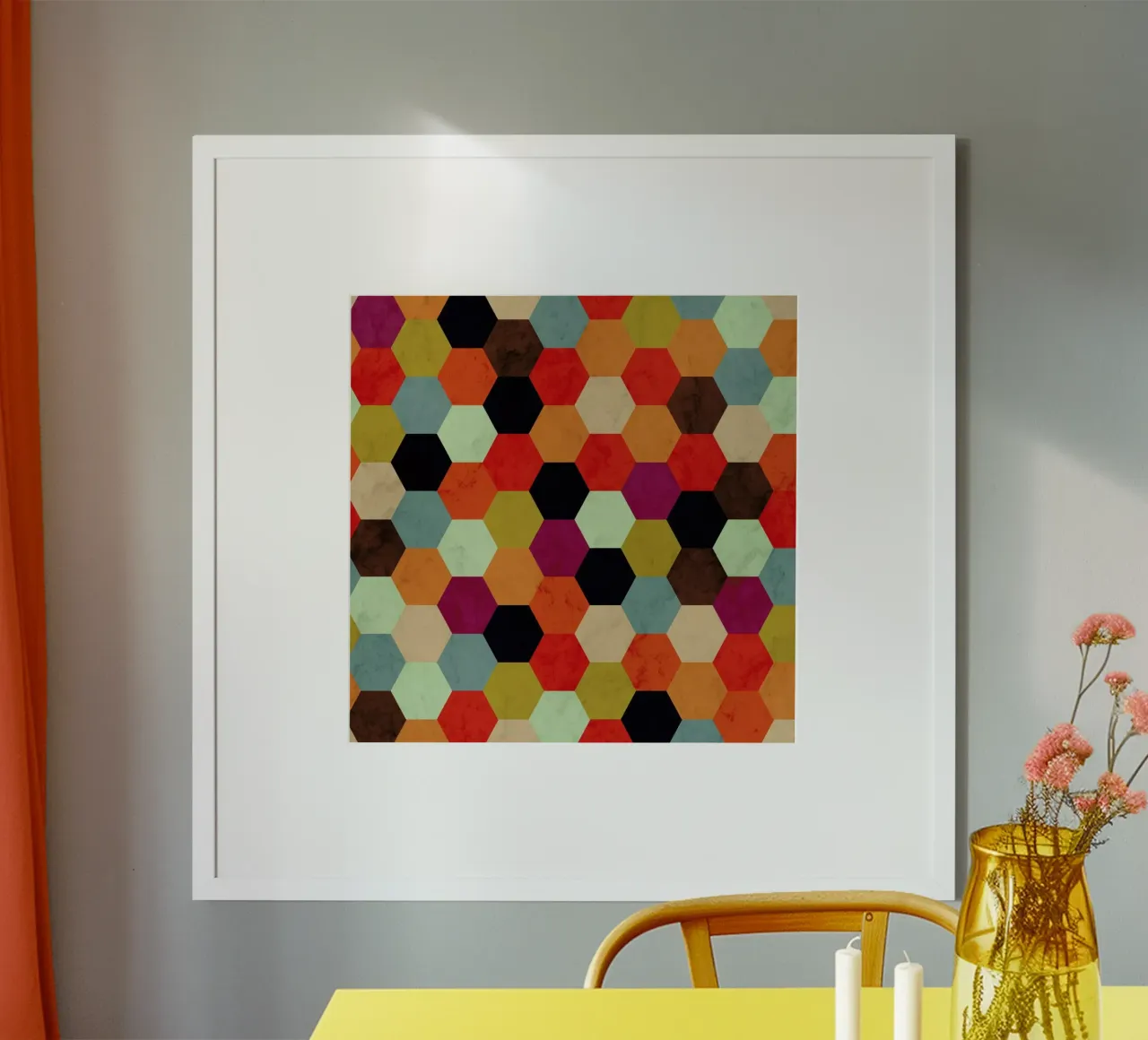 Colorful Beehive Pattern poster by Tobe Fonseca