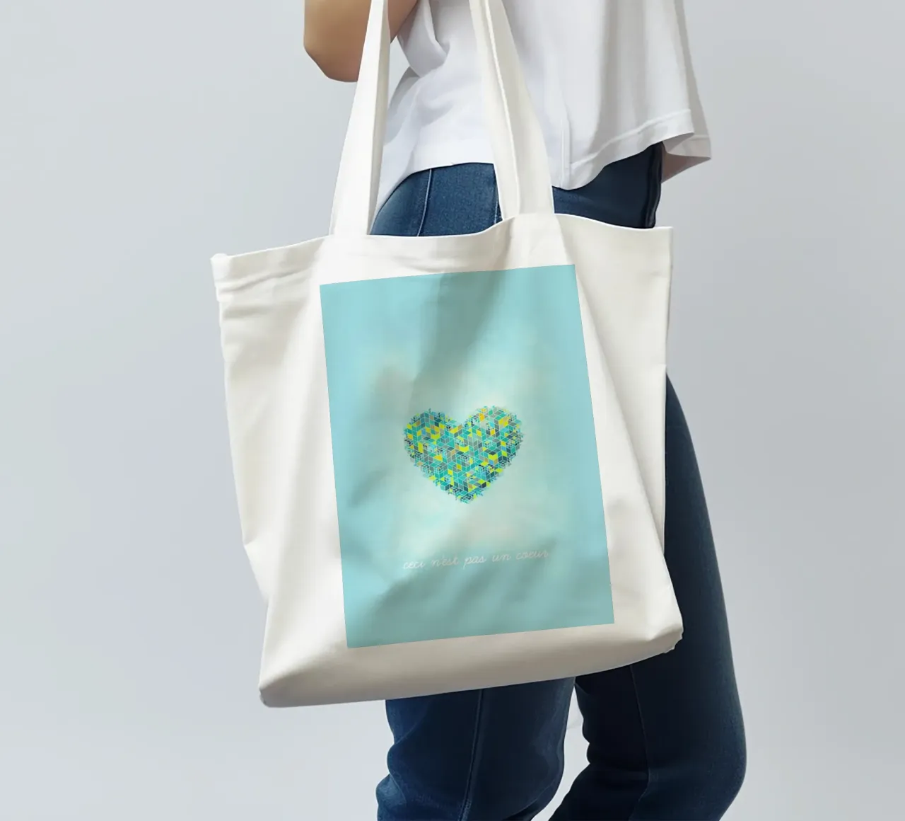 Ceci n'est pas un cœur borsa in juta da Angelo Cerantola