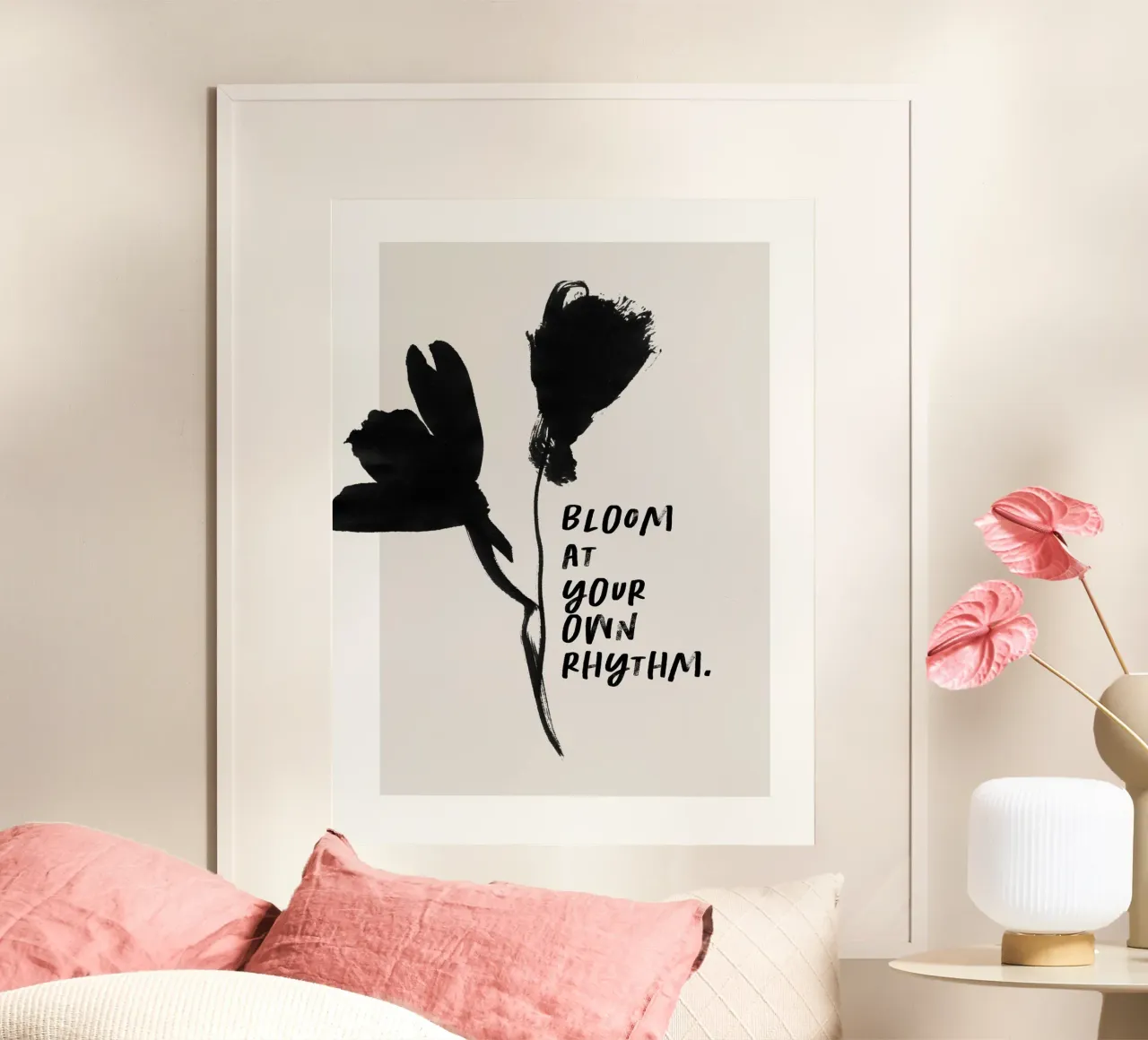 Golden Mantras No 12 poster con telaio in alluminio da treechild