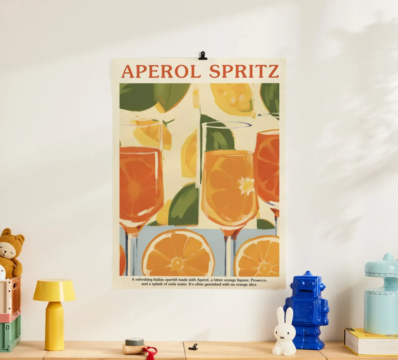 Aperol Spritz Aperitivo, Pattern Cocktail carta hahnemühle da Peaches Art Prints