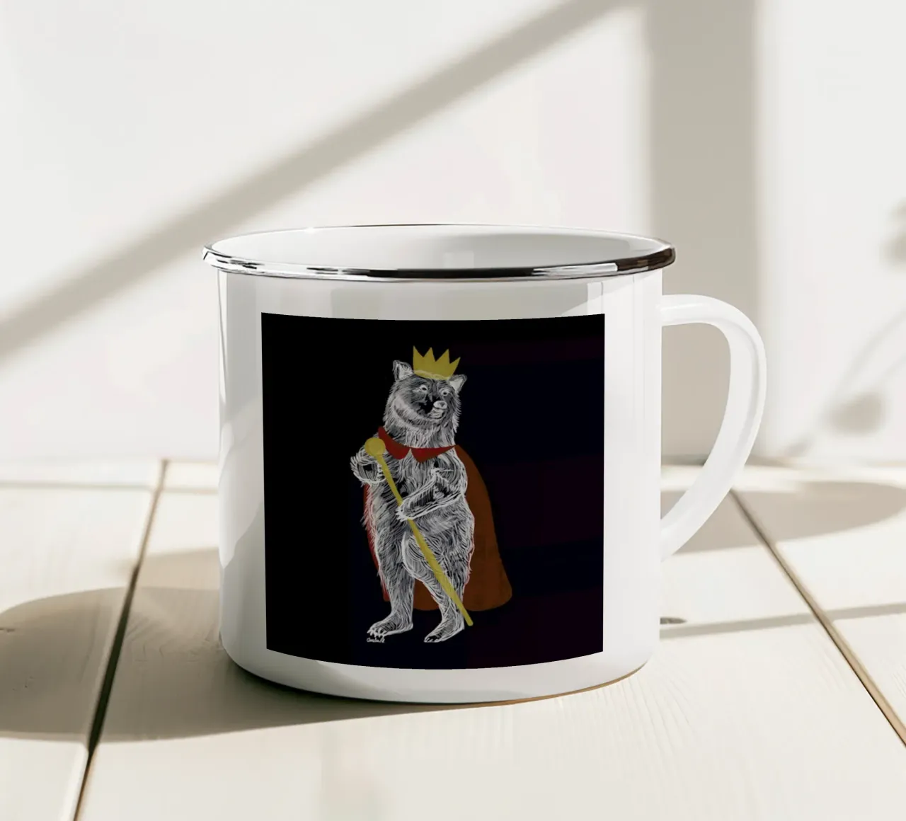 King Bear tazza in smalto da Amalia Restrepo