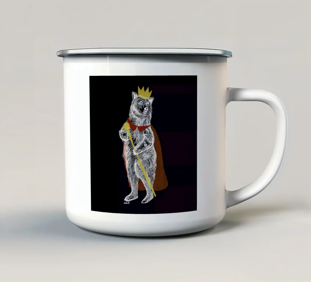 King Bear tazza in smalto da Amalia Restrepo