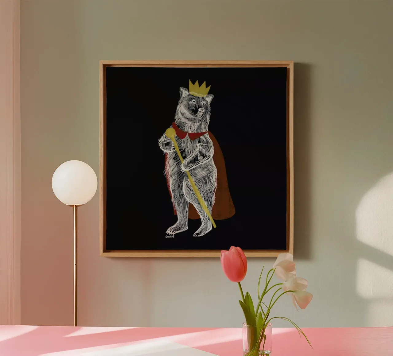 King Bear tela con Cornice a cassetta da Amalia Restrepo