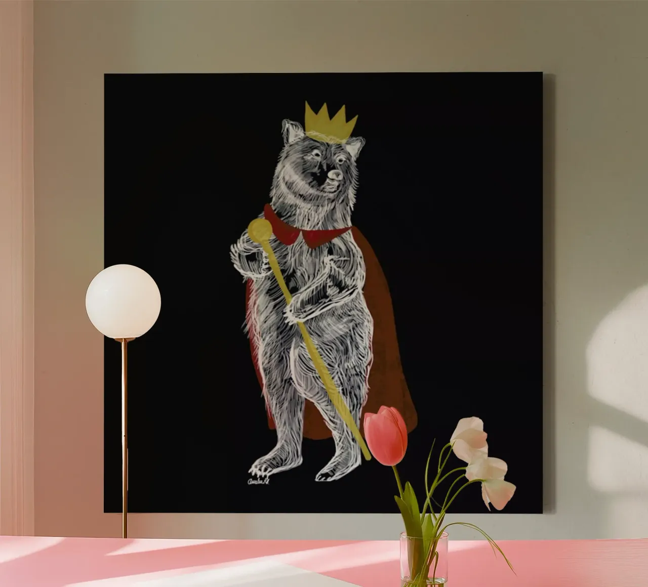 King Bear tela con Cornice a cassetta da Amalia Restrepo