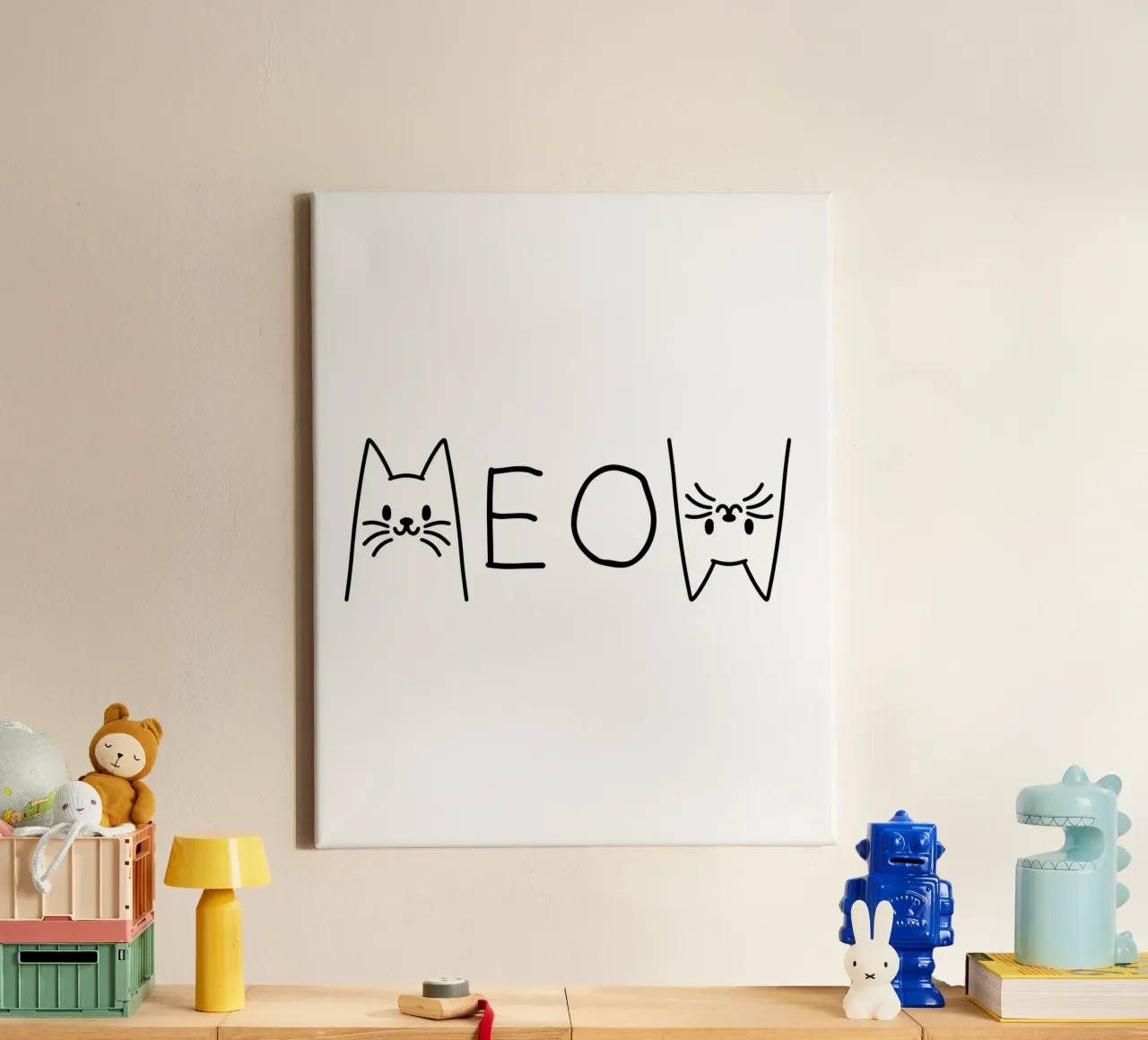 katten miauwen canvas van 🥝 KIWI STORE