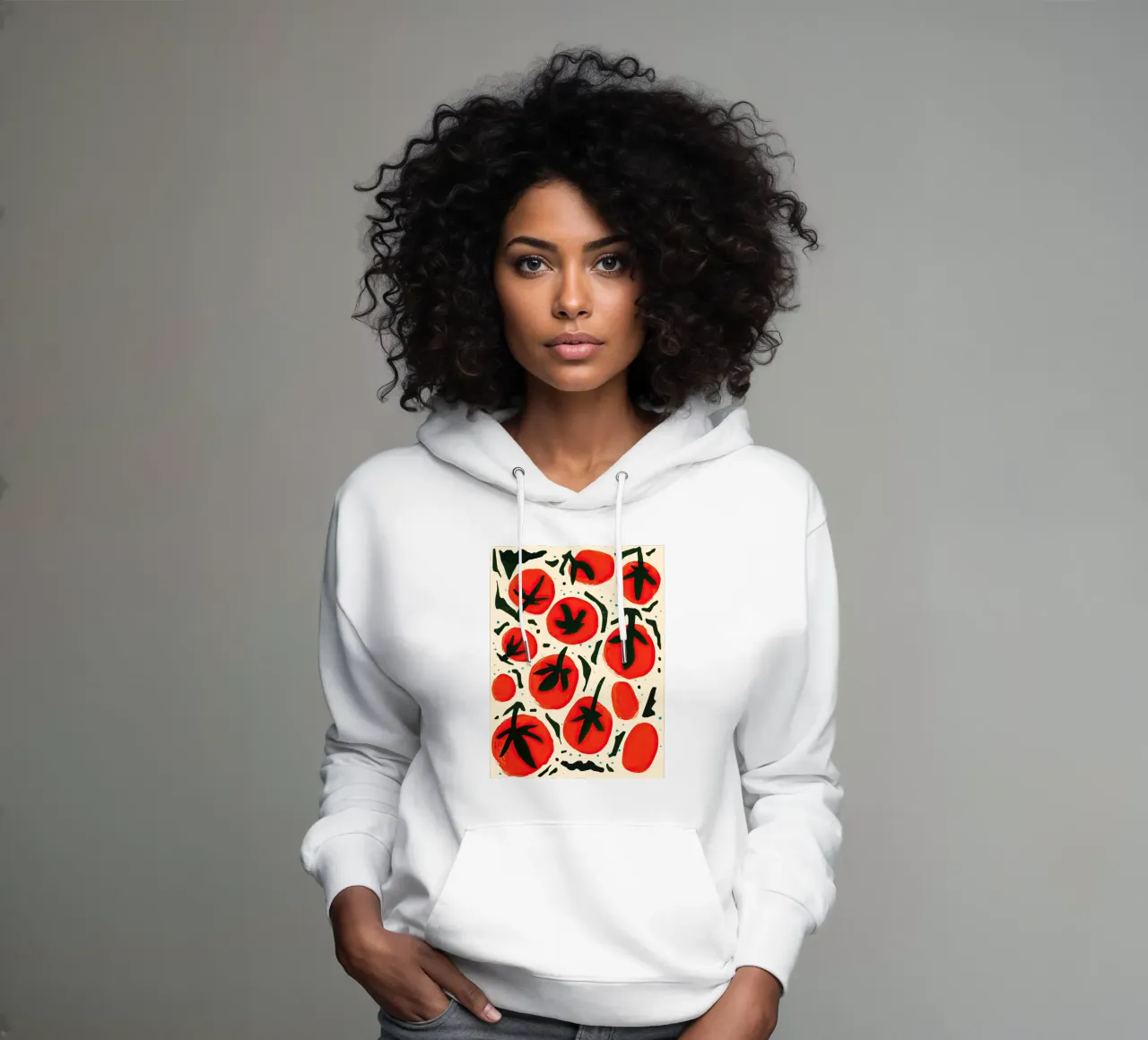 Big Tomato Pattern felpa con cappuccio da Peaches Art Prints