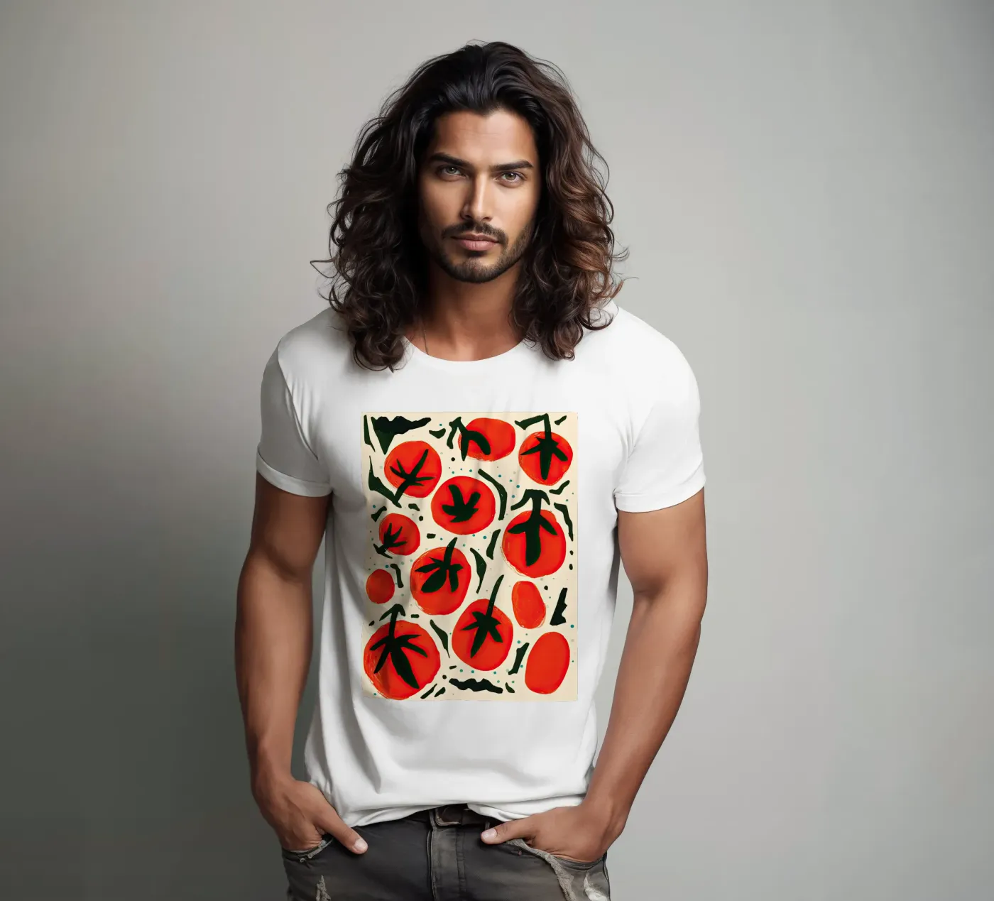 Big Tomato Pattern t-shirt da Peaches Art Prints