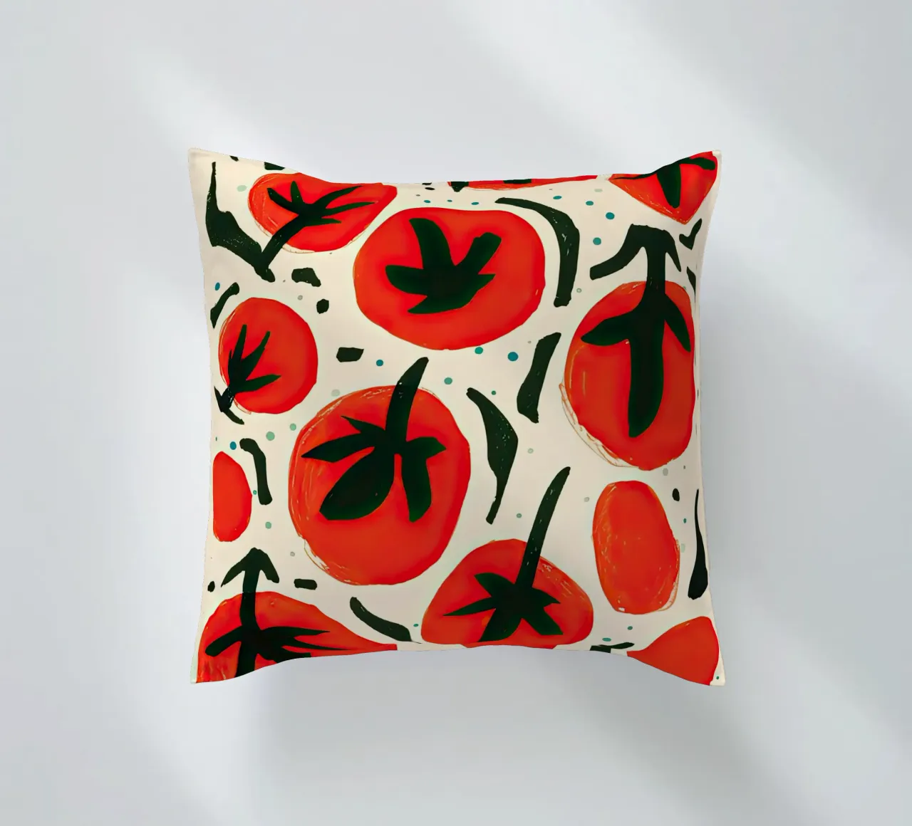 Big Tomato Pattern decorative cushion by Peaches Art Prints